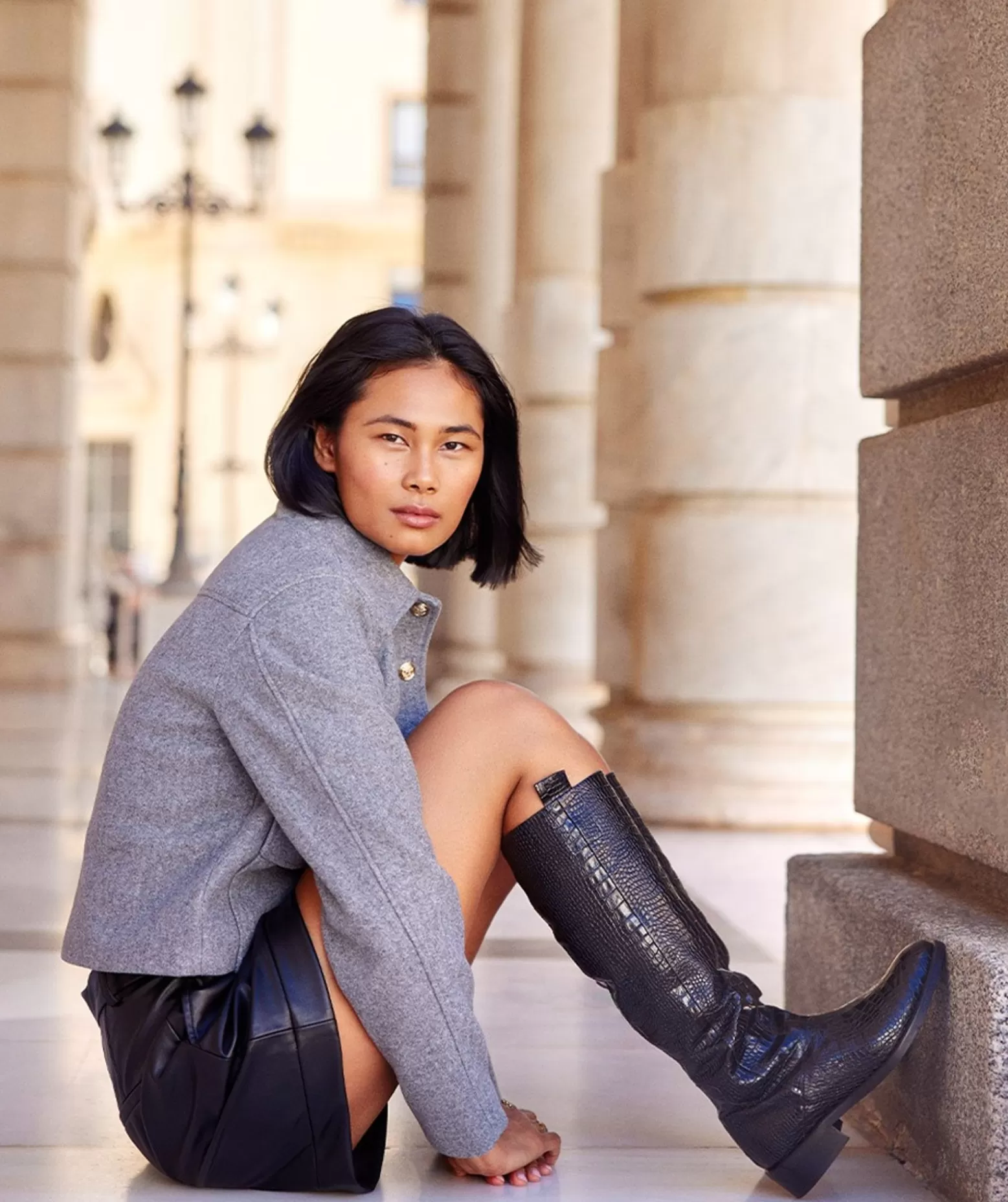 Pedro Miralles Bottes Compensees En Cuir Gaufre De Couleur Noire