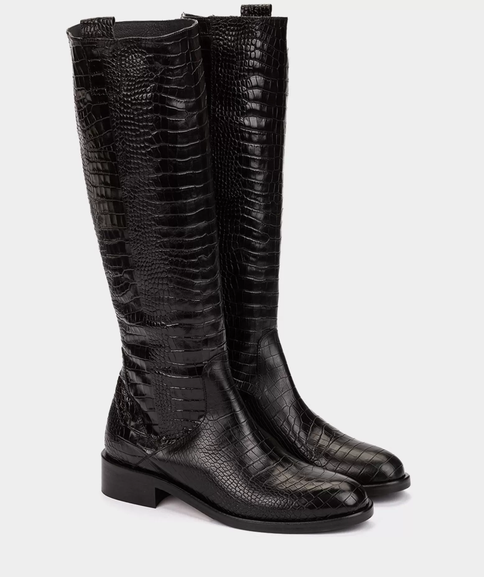 Pedro Miralles Bottes Compensees En Cuir Gaufre De Couleur Noire