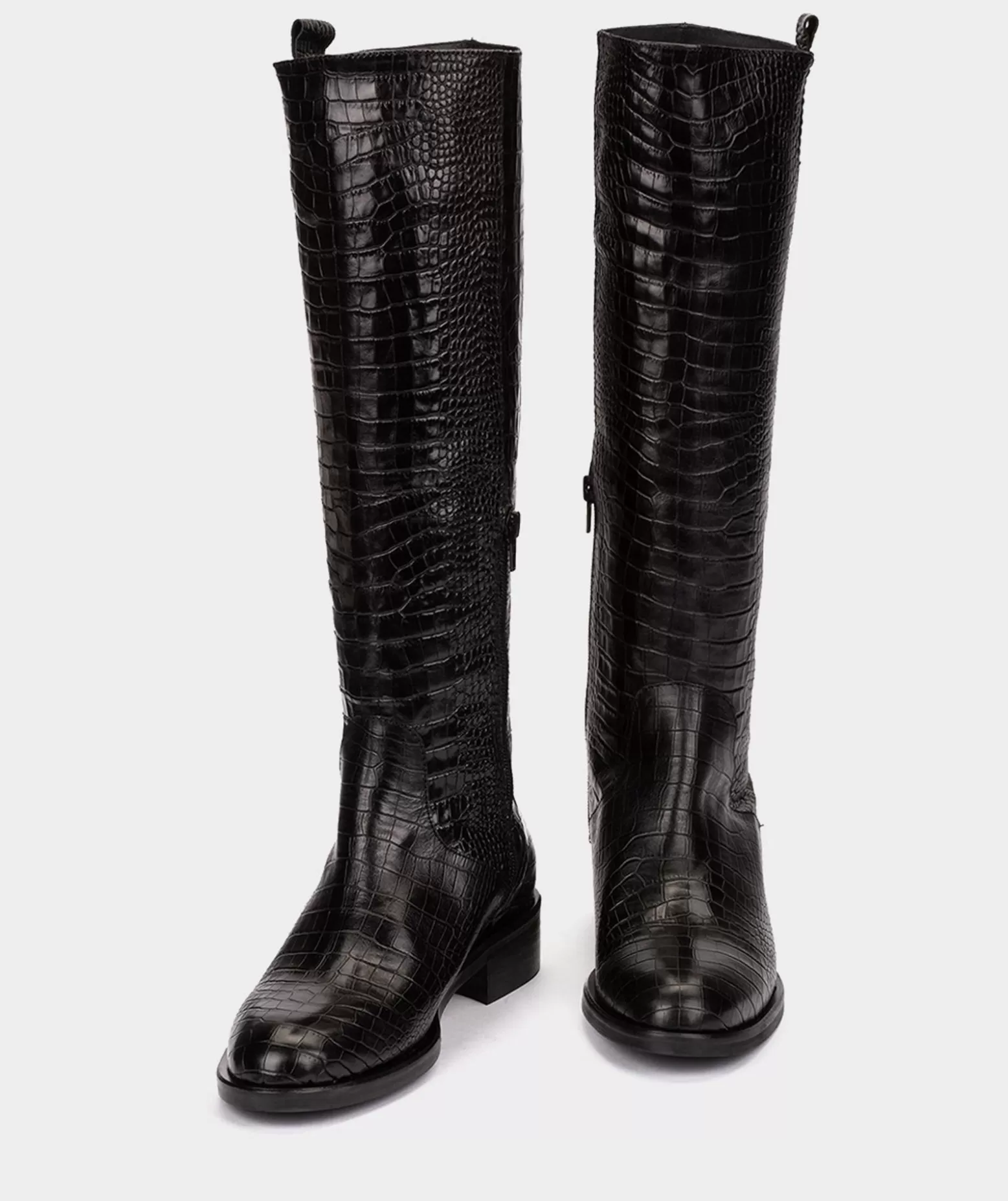 Pedro Miralles Bottes Compensees En Cuir Gaufre De Couleur Noire