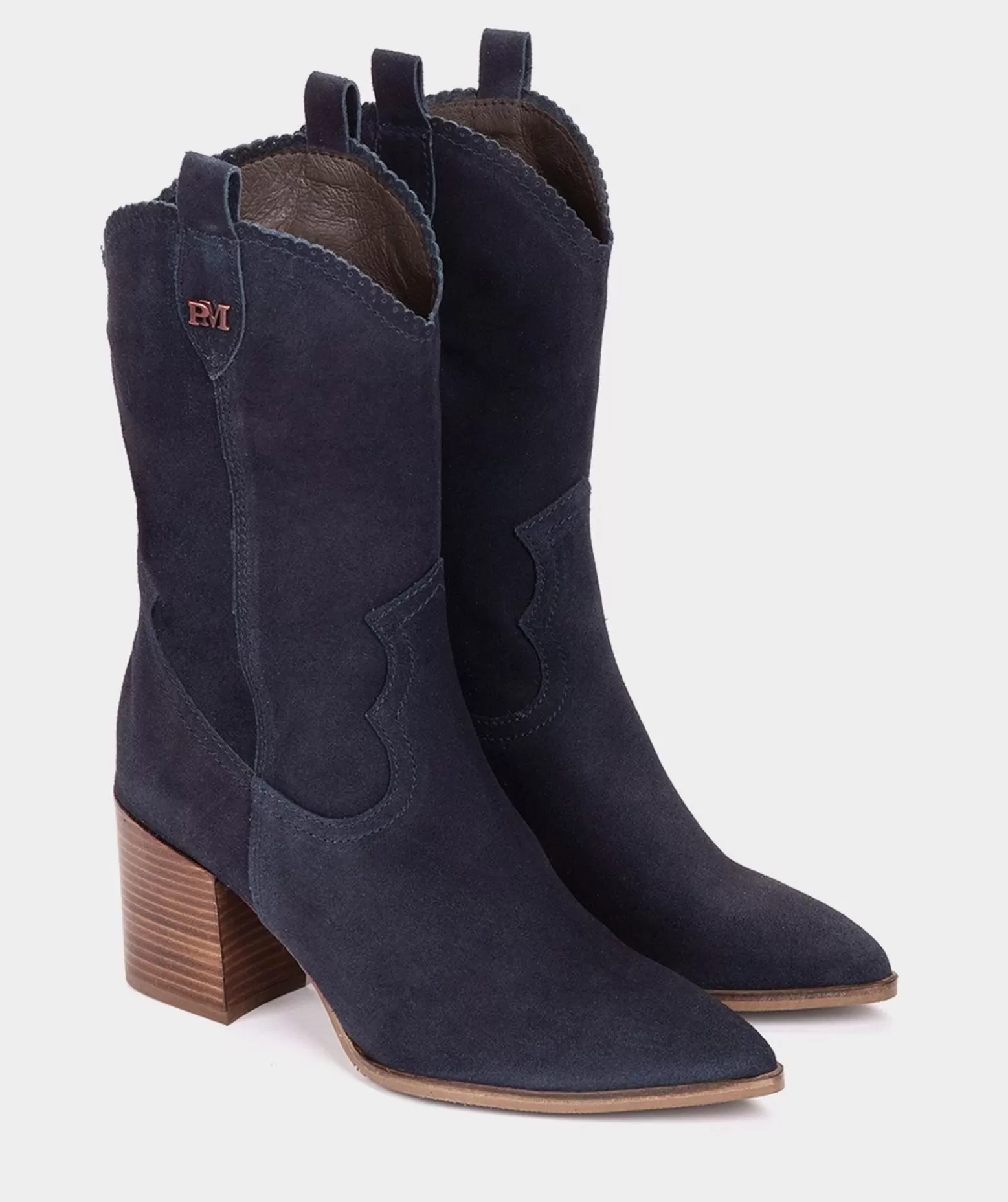 bottes_mimollet_en_croute_de_cuir_de_couleur_bleu_marine_0.webp Pedro Miralles Bottes Mi-Mollet En Croute De Cuir De Couleur Bleu Marine