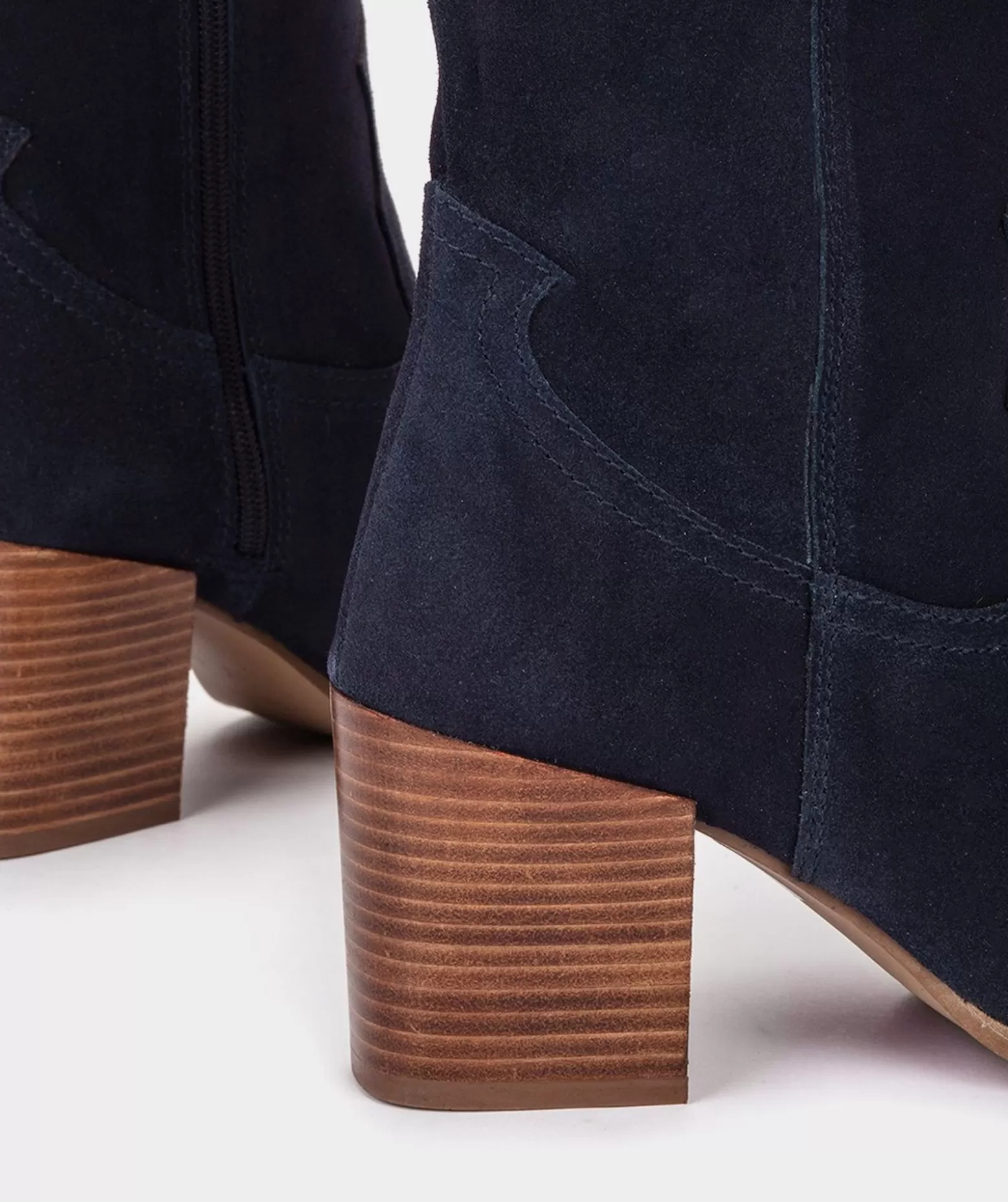 Pedro Miralles Bottes Mi-Mollet En Croute De Cuir De Couleur Bleu Marine
