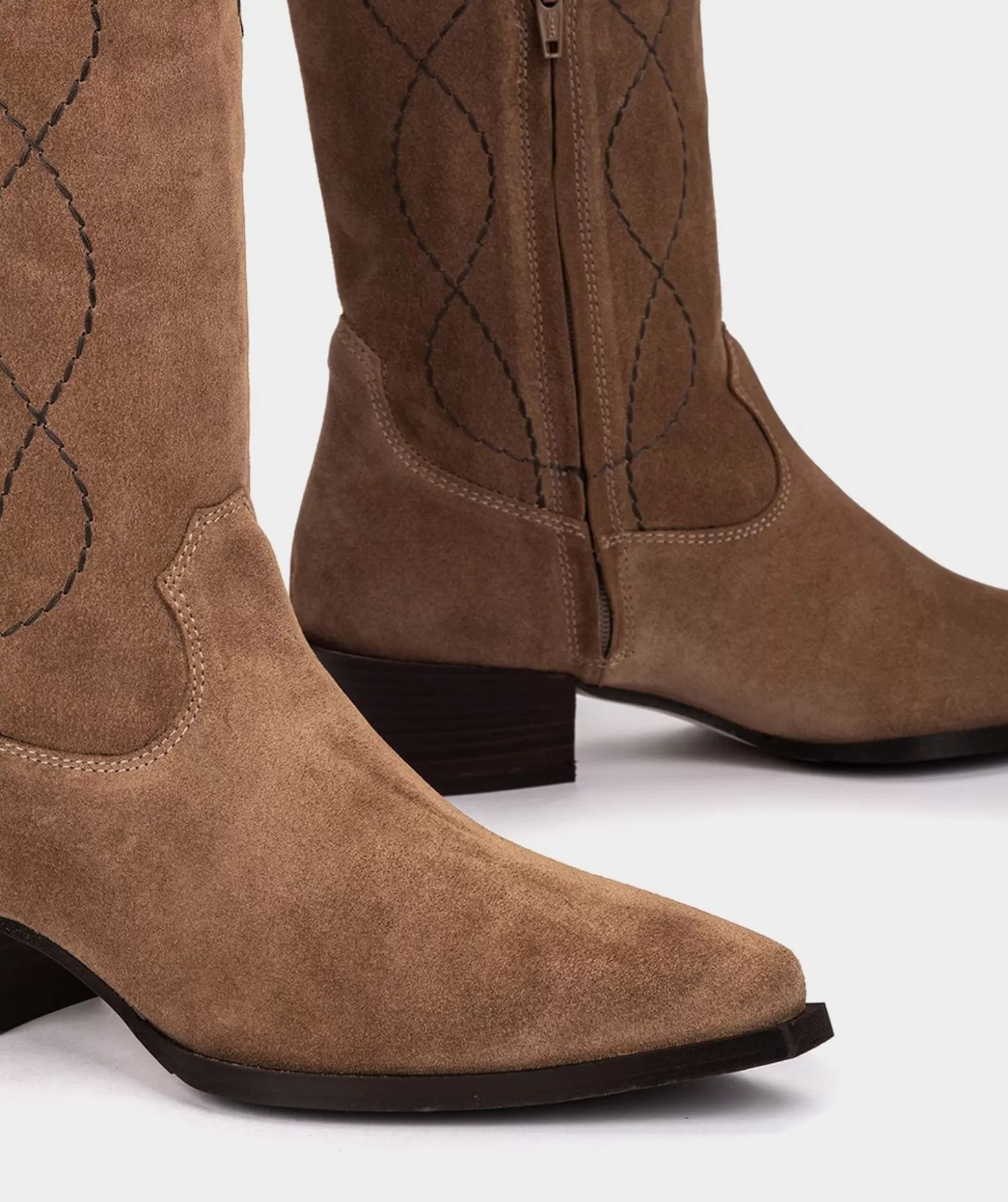 Pedro Miralles Bottes Mi-Mollet En Croute De Cuir Marron