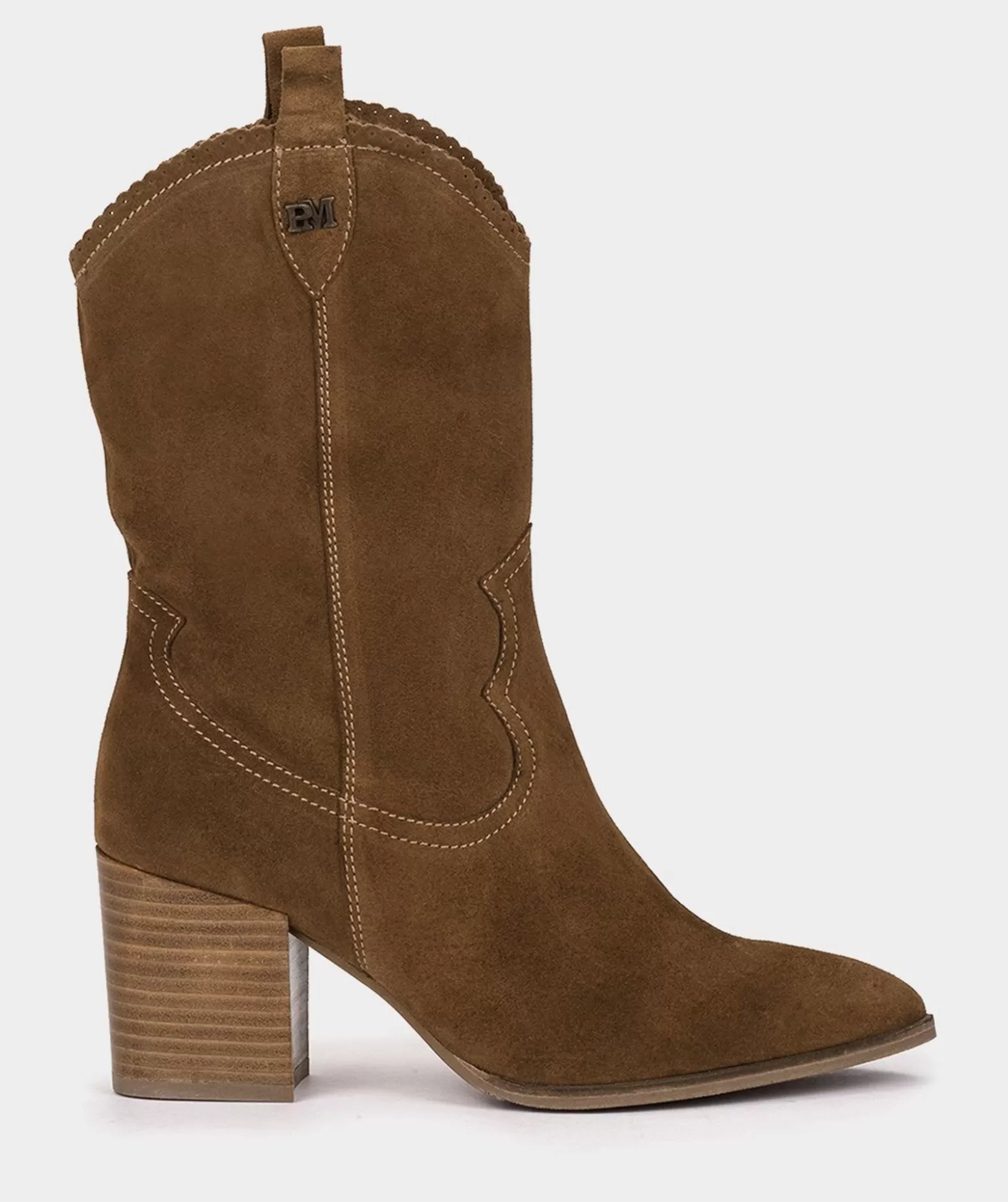 Pedro Miralles Bottes Mi-Mollet En Croute De Cuir Marron Avec Une Tige En Cuir Marron