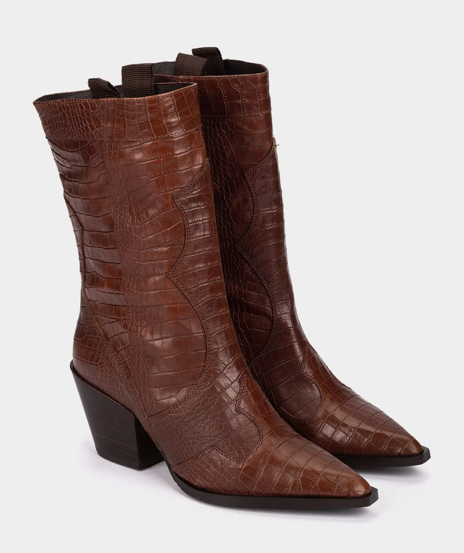 Pedro Miralles Bottes Mi-Mollets En Cuir Gaufre De Couleur Camel