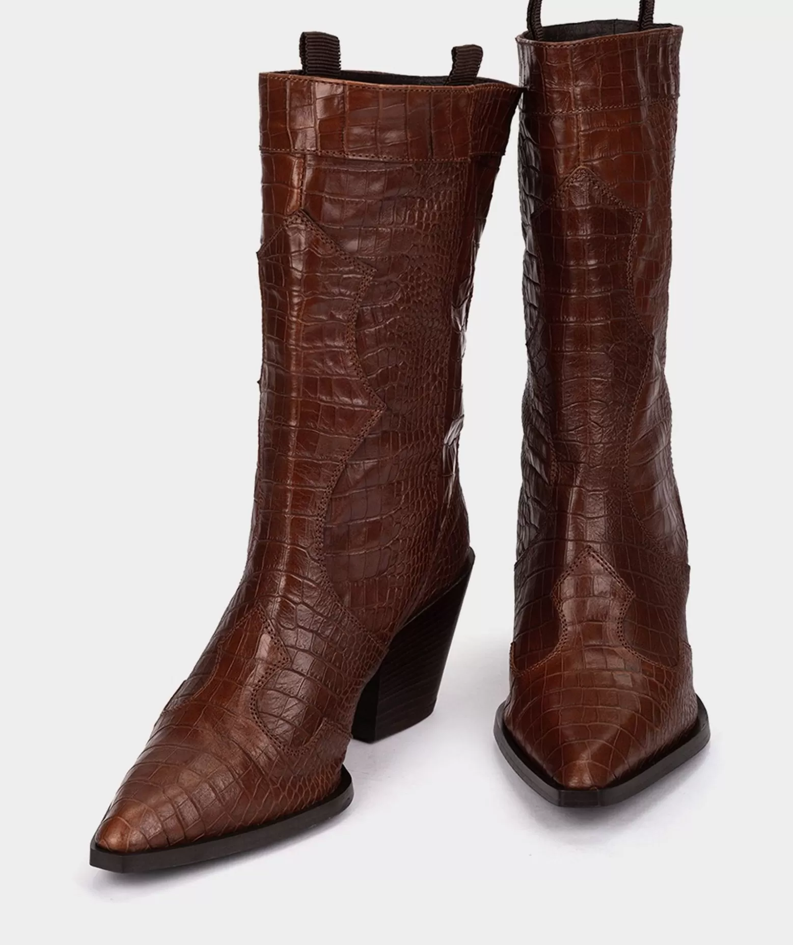 Pedro Miralles Bottes Mi-Mollets En Cuir Gaufre De Couleur Camel