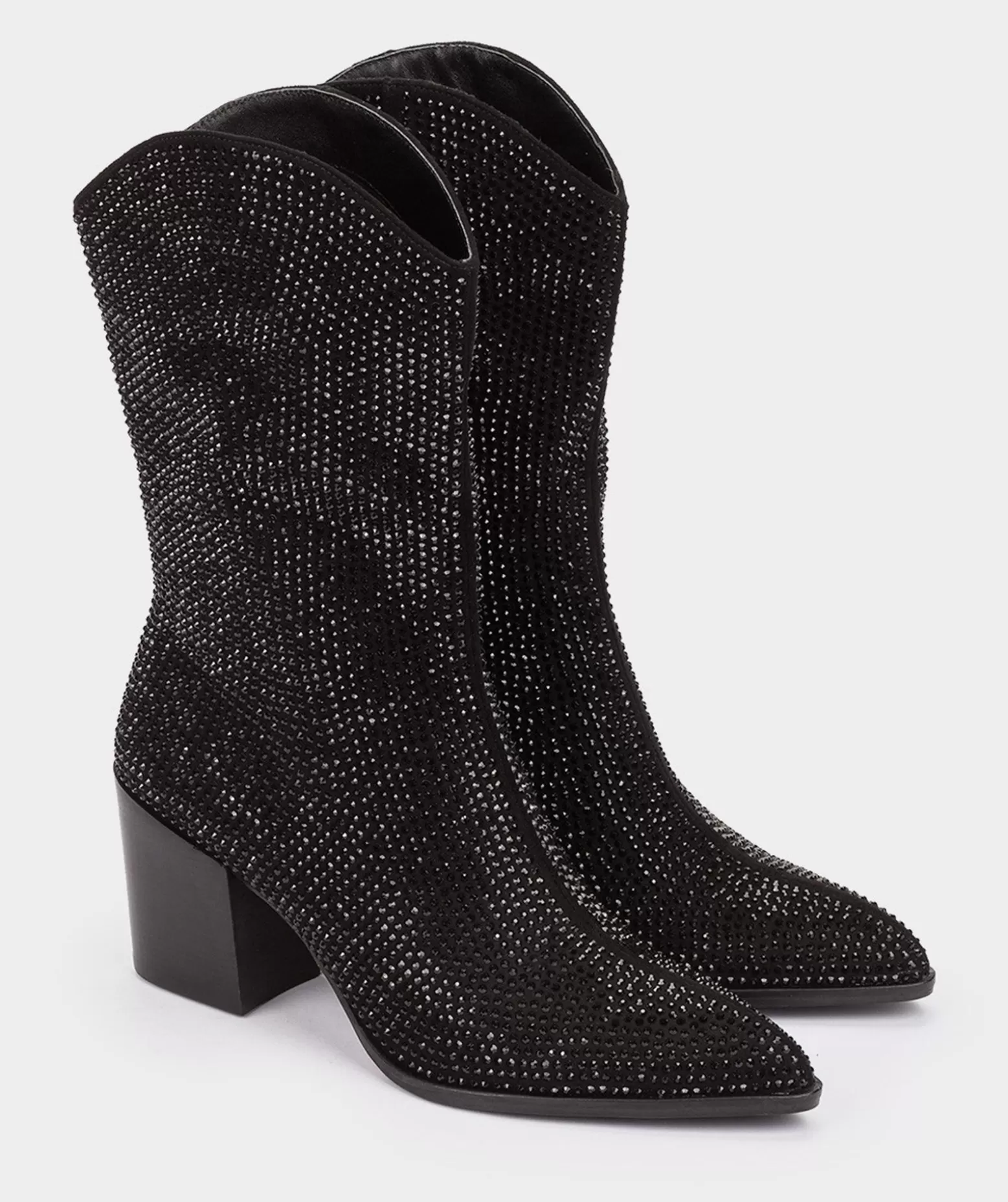 Pedro Miralles Bottes Mi-Montantes En Tissu Avec Strass.