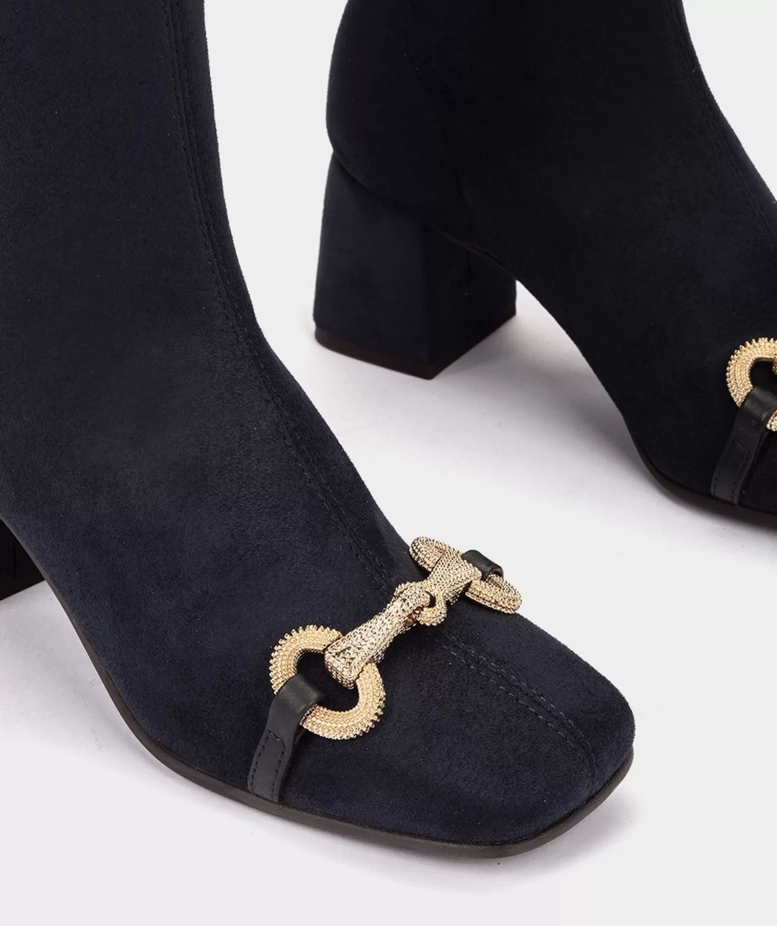 Pedro Miralles Bottines A Talon En Tissu Elastique Effet Daim De Couleur Bleu Marine