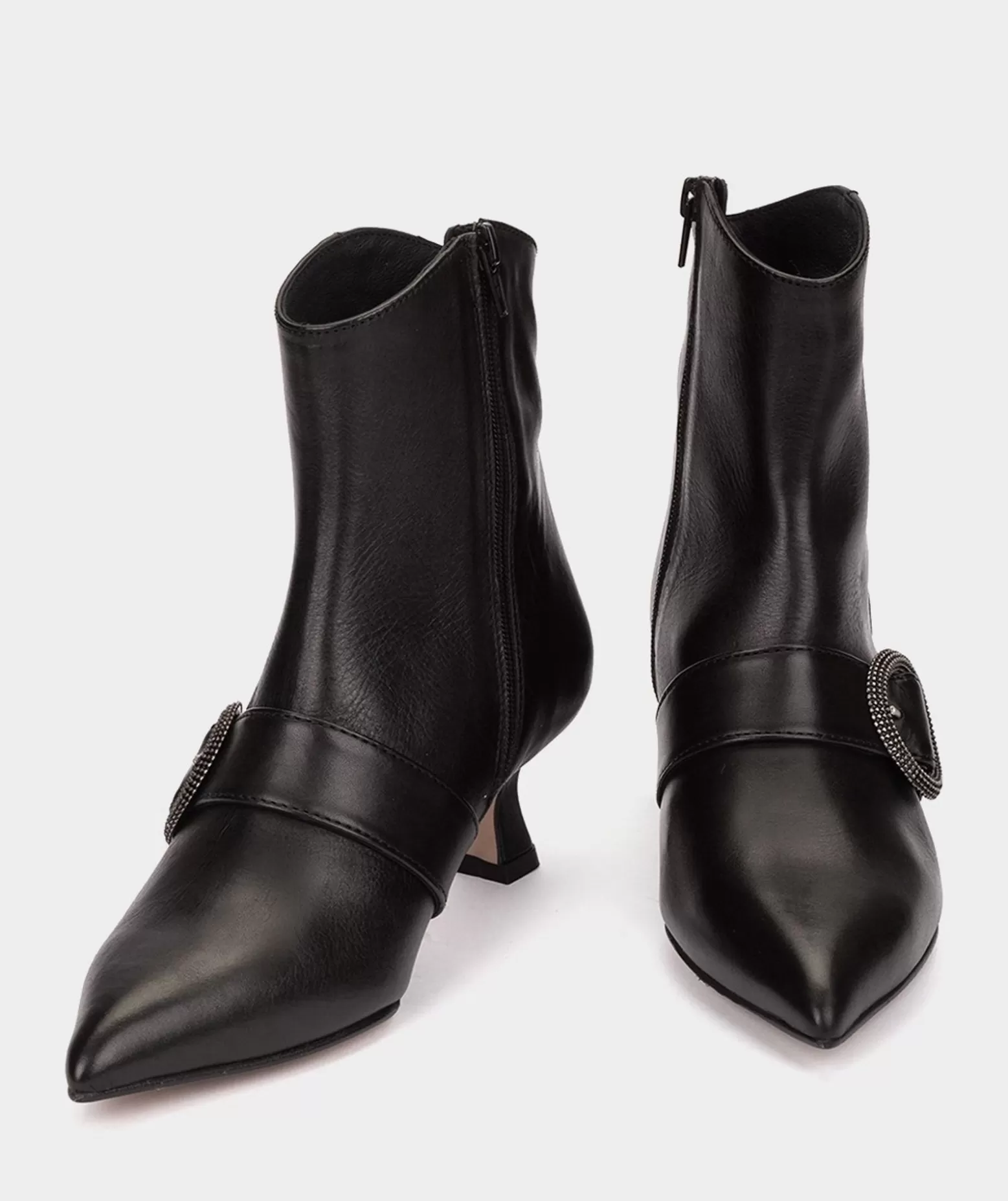 Pedro Miralles Bottines A Talons En Cuir Noir