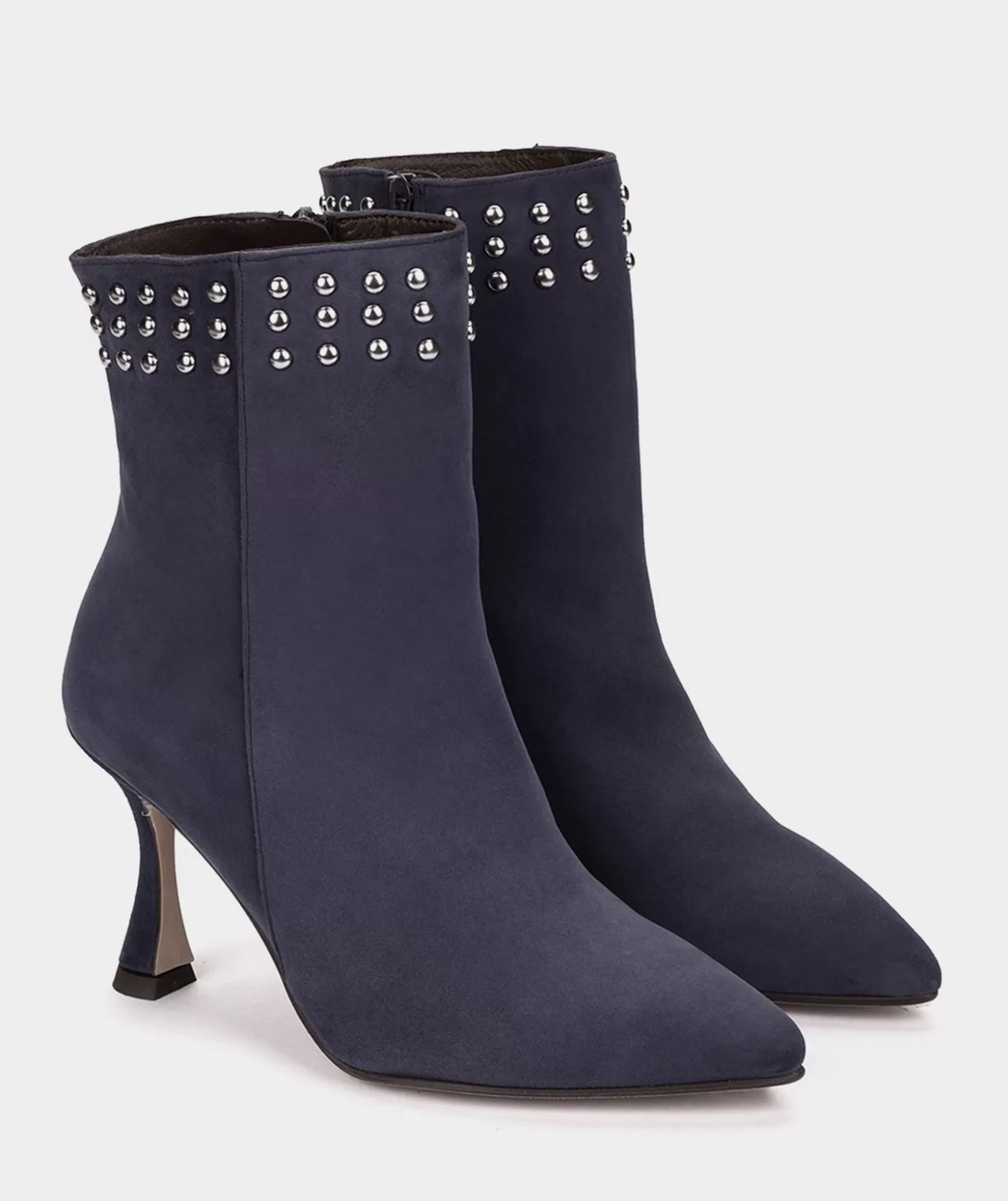 Pedro Miralles Bottines A Talons En Daim Bleu Marine