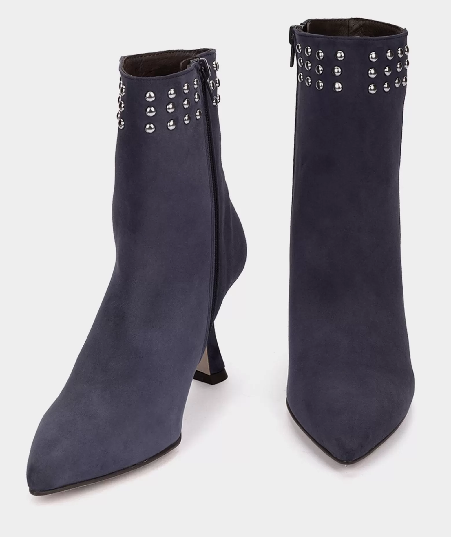 Pedro Miralles Bottines A Talons En Daim Bleu Marine