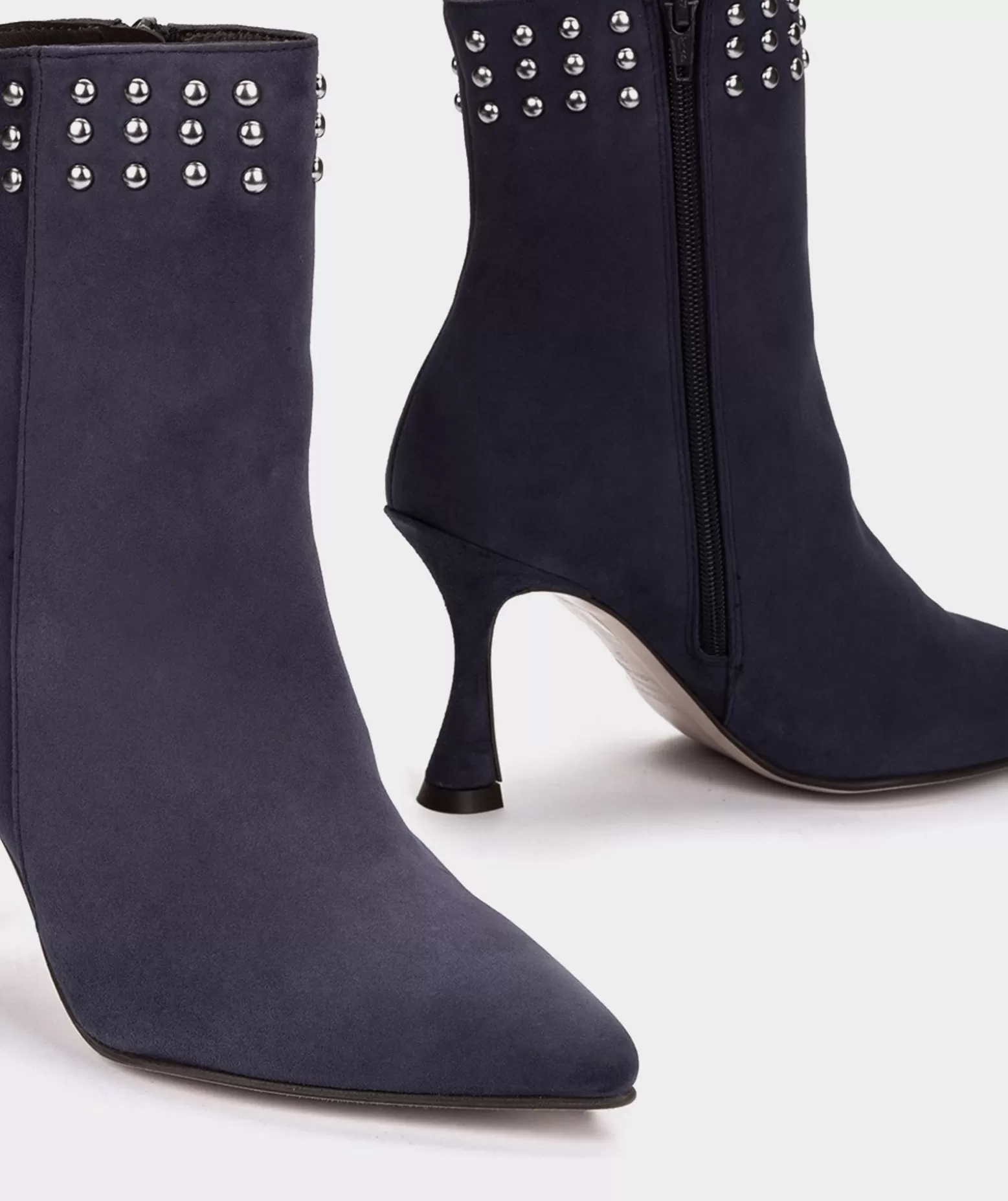 Pedro Miralles Bottines A Talons En Daim Bleu Marine