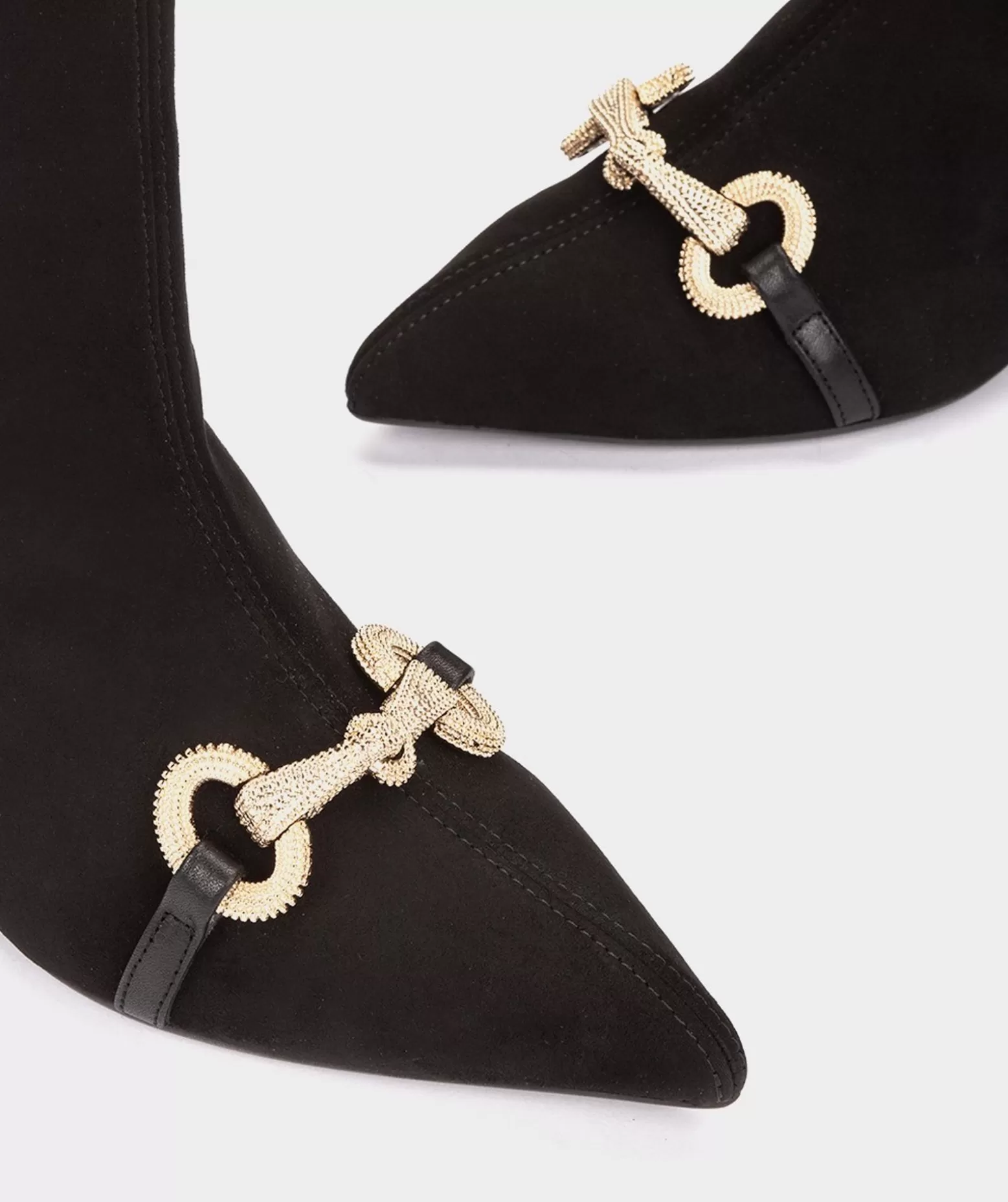Pedro Miralles Bottines A Talons En Tissu Extensible Noir A Effet Daim