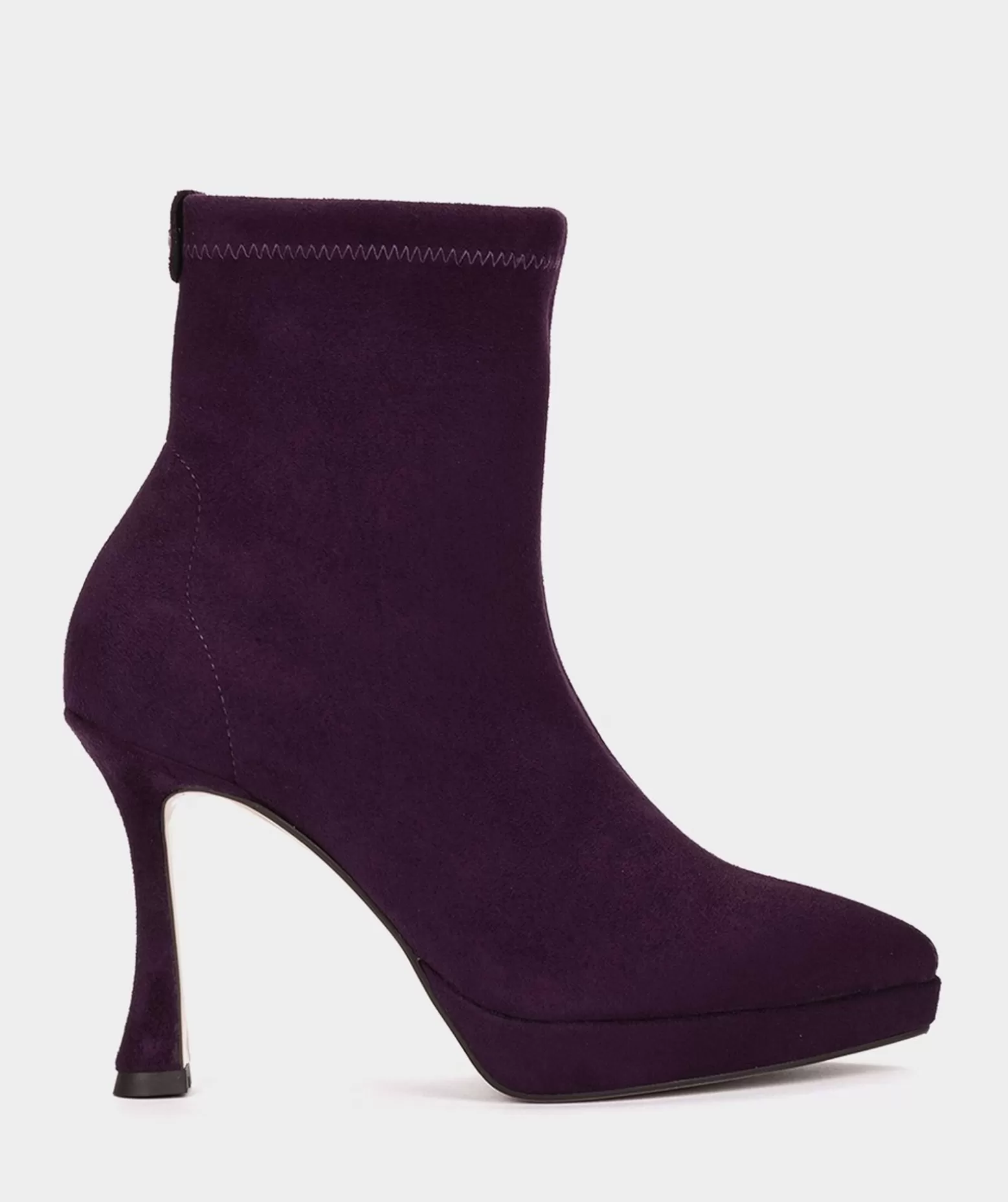 Pedro Miralles Bottines A Talons En Tissu Stretch Effet Daim Violet