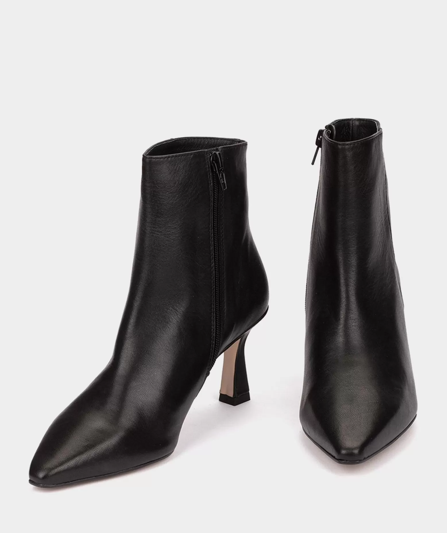 Pedro Miralles Bottines A Talons Et Bout Pointu, Confectionnees En Cuir Beige