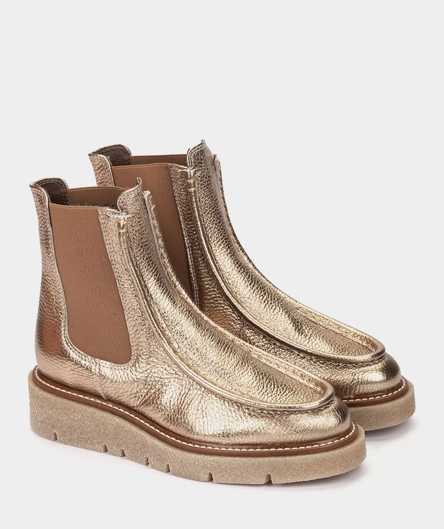 Pedro Miralles Bottines En Cuir Avec Cotes Elastiques De Couleur Platine