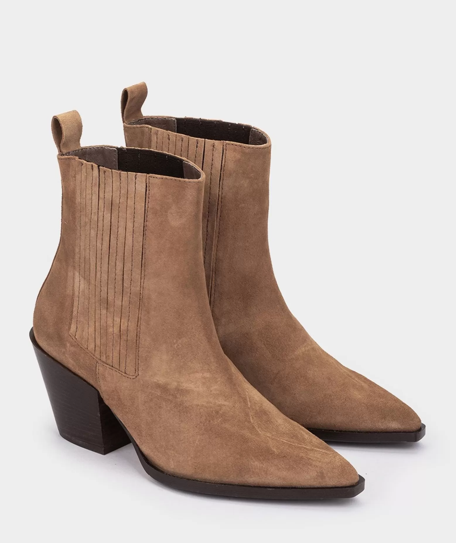 Pedro Miralles Bottines En Cuir Fendu De Couleur Cuir