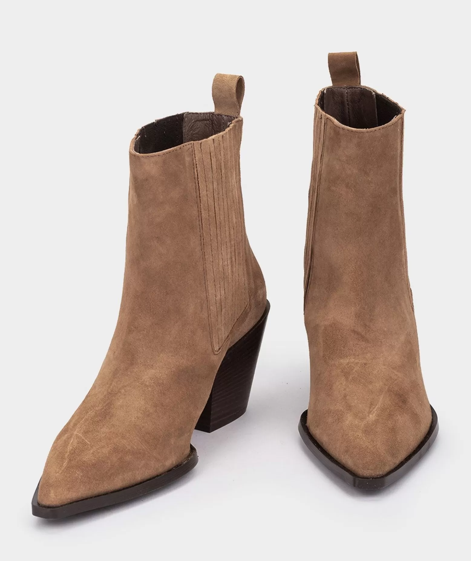 Pedro Miralles Bottines En Cuir Fendu De Couleur Cuir