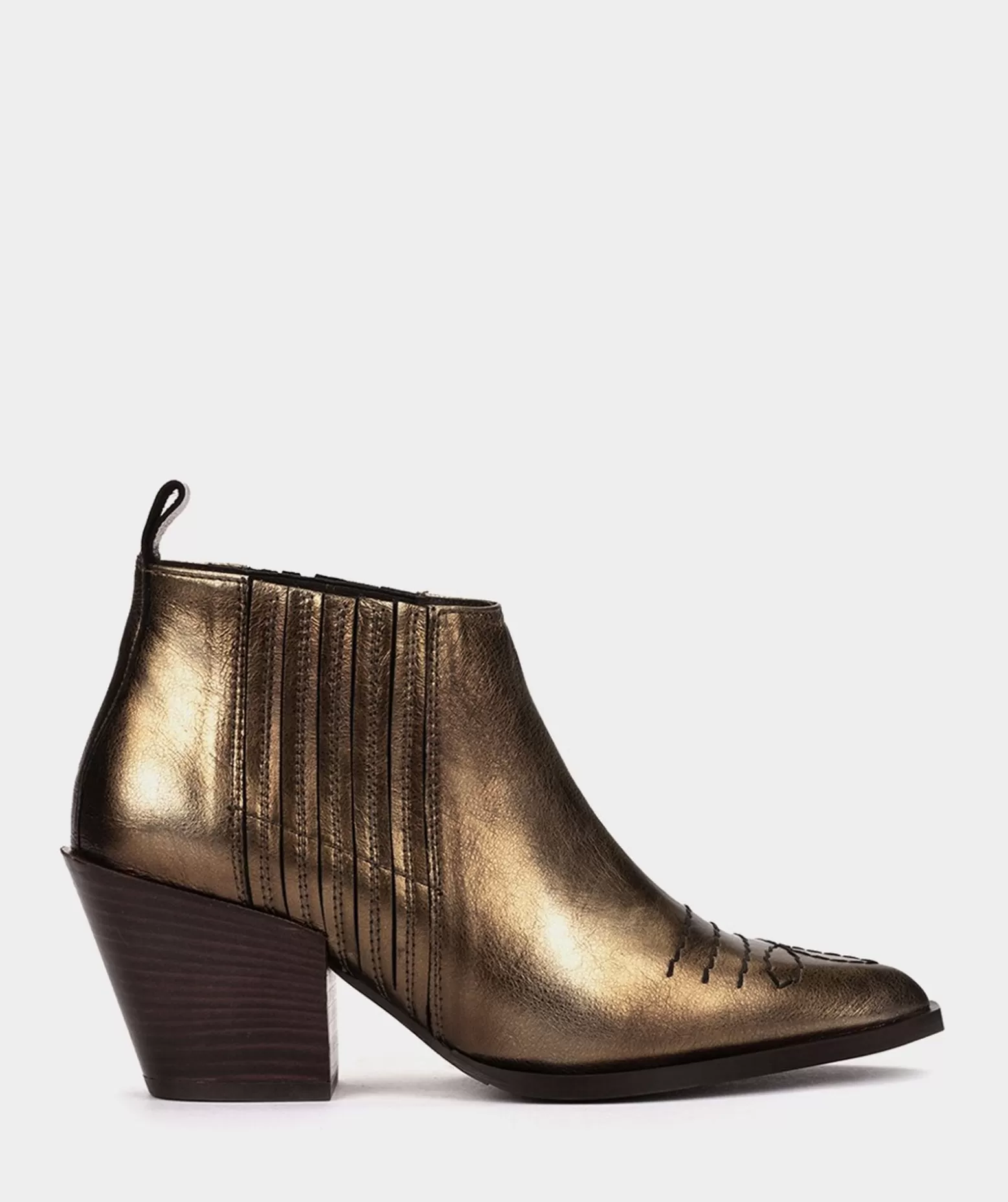 Pedro Miralles Bottines En Cuir Metallise Bronze