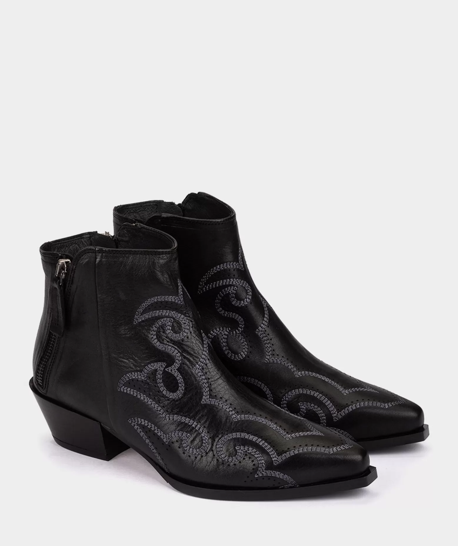 Pedro Miralles Bottines En Cuir Noir A Effet Huile