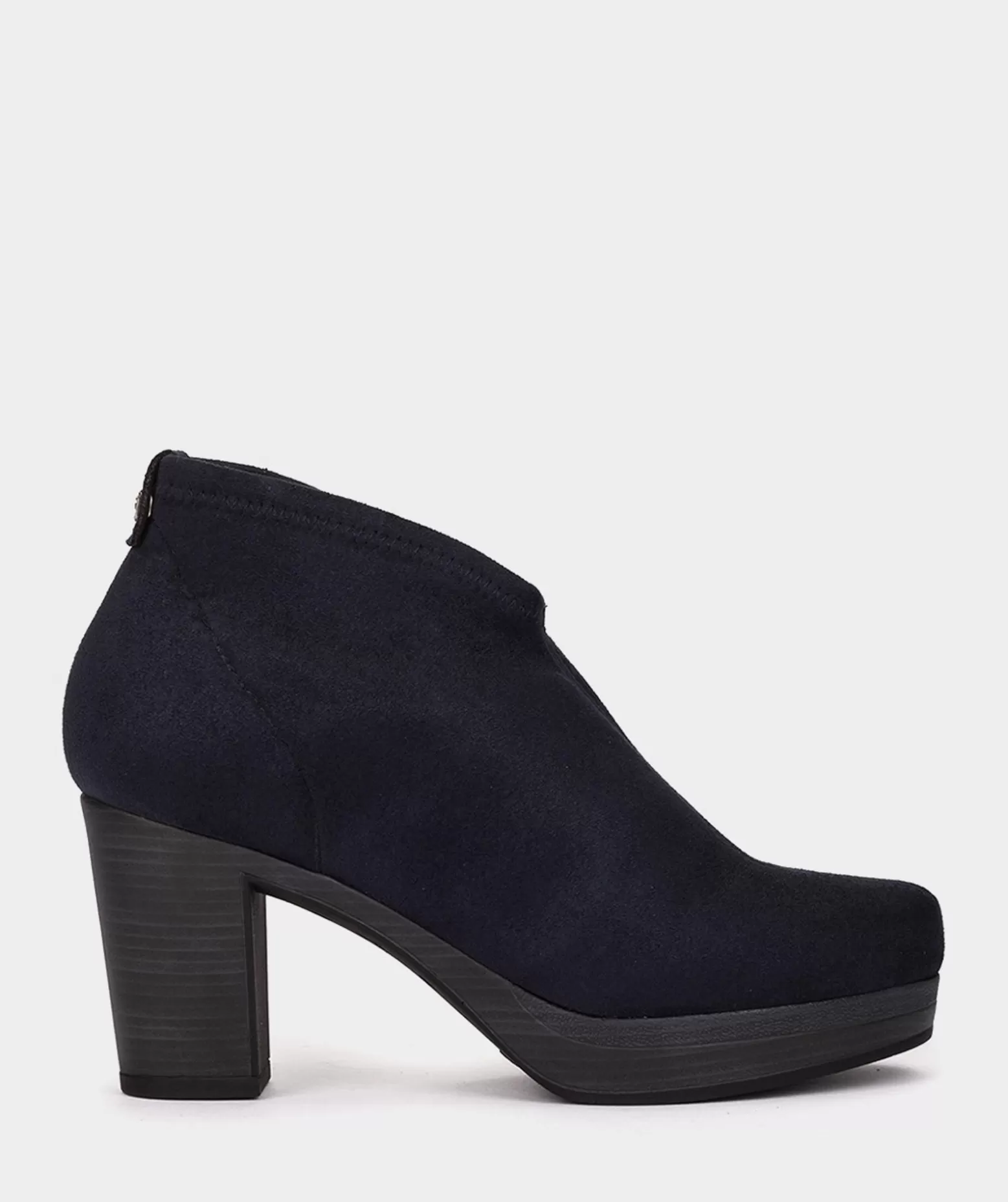 Pedro Miralles Bottines En Cuir Vegan Elastique Effet Daim Bleu Marine