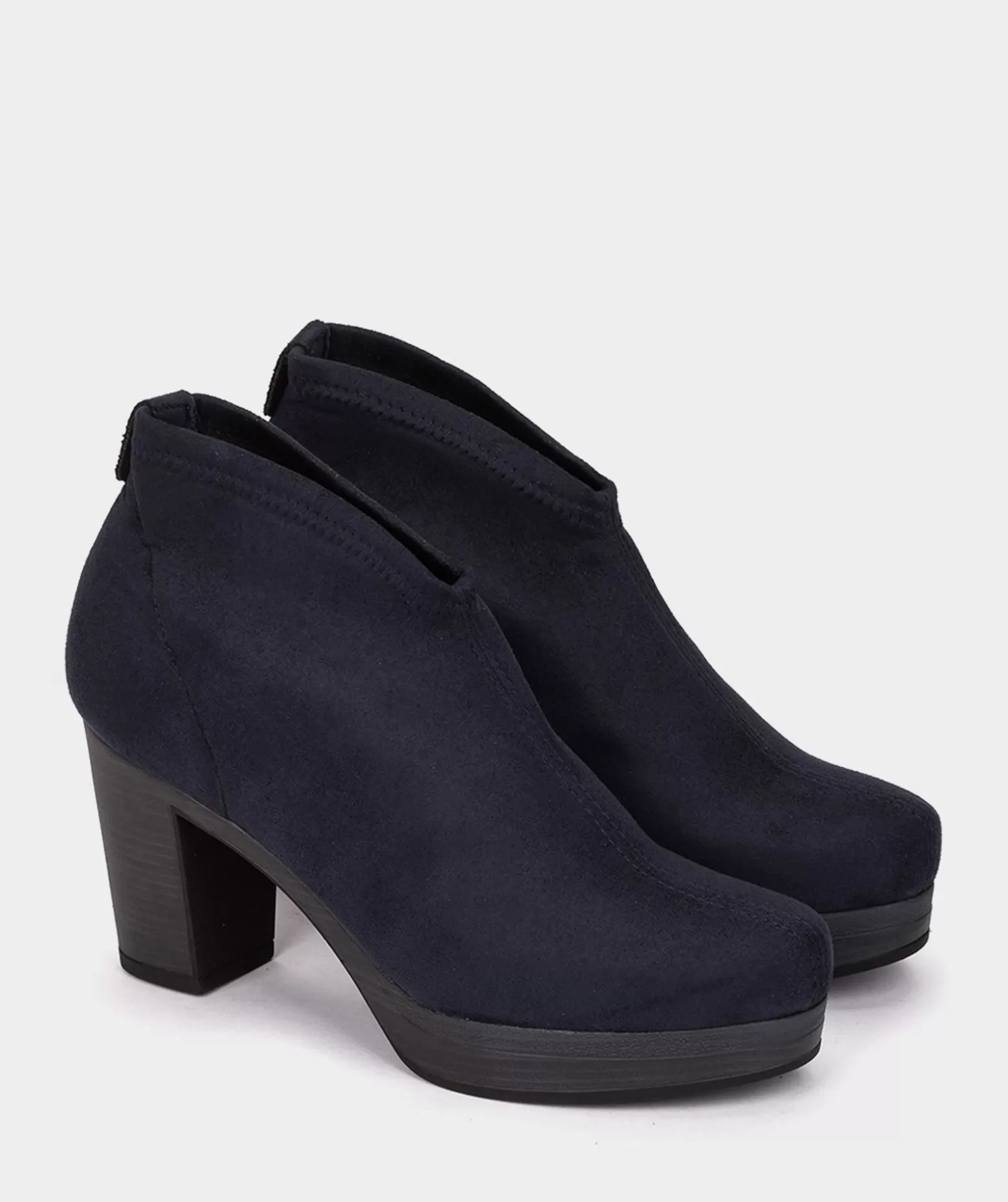 Pedro Miralles Bottines En Cuir Vegan Elastique Effet Daim Bleu Marine