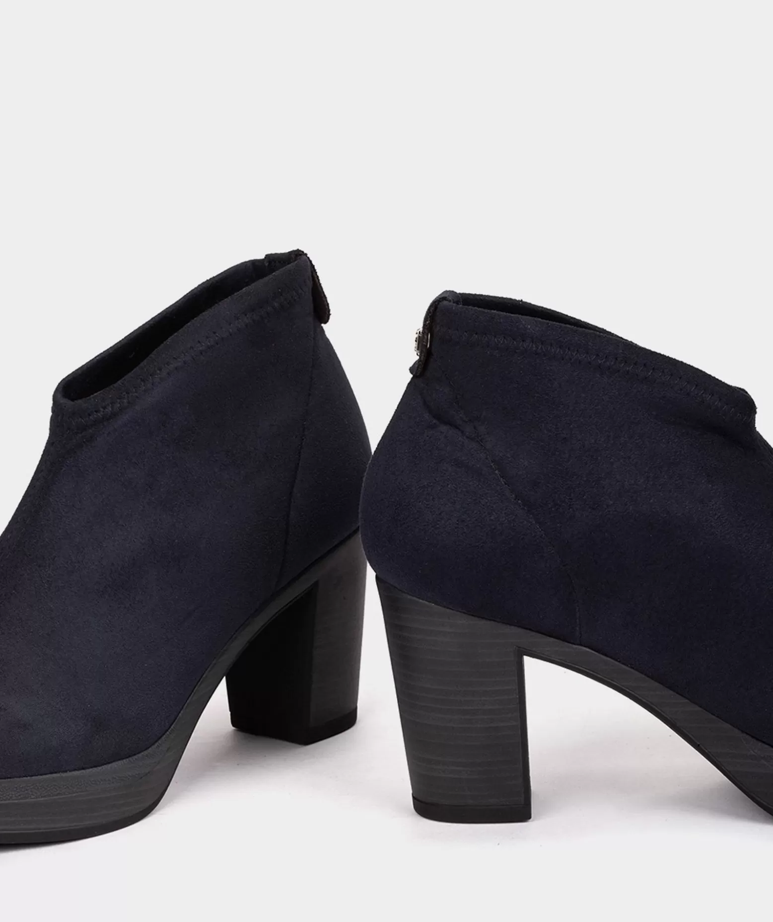 Pedro Miralles Bottines En Cuir Vegan Elastique Effet Daim Bleu Marine