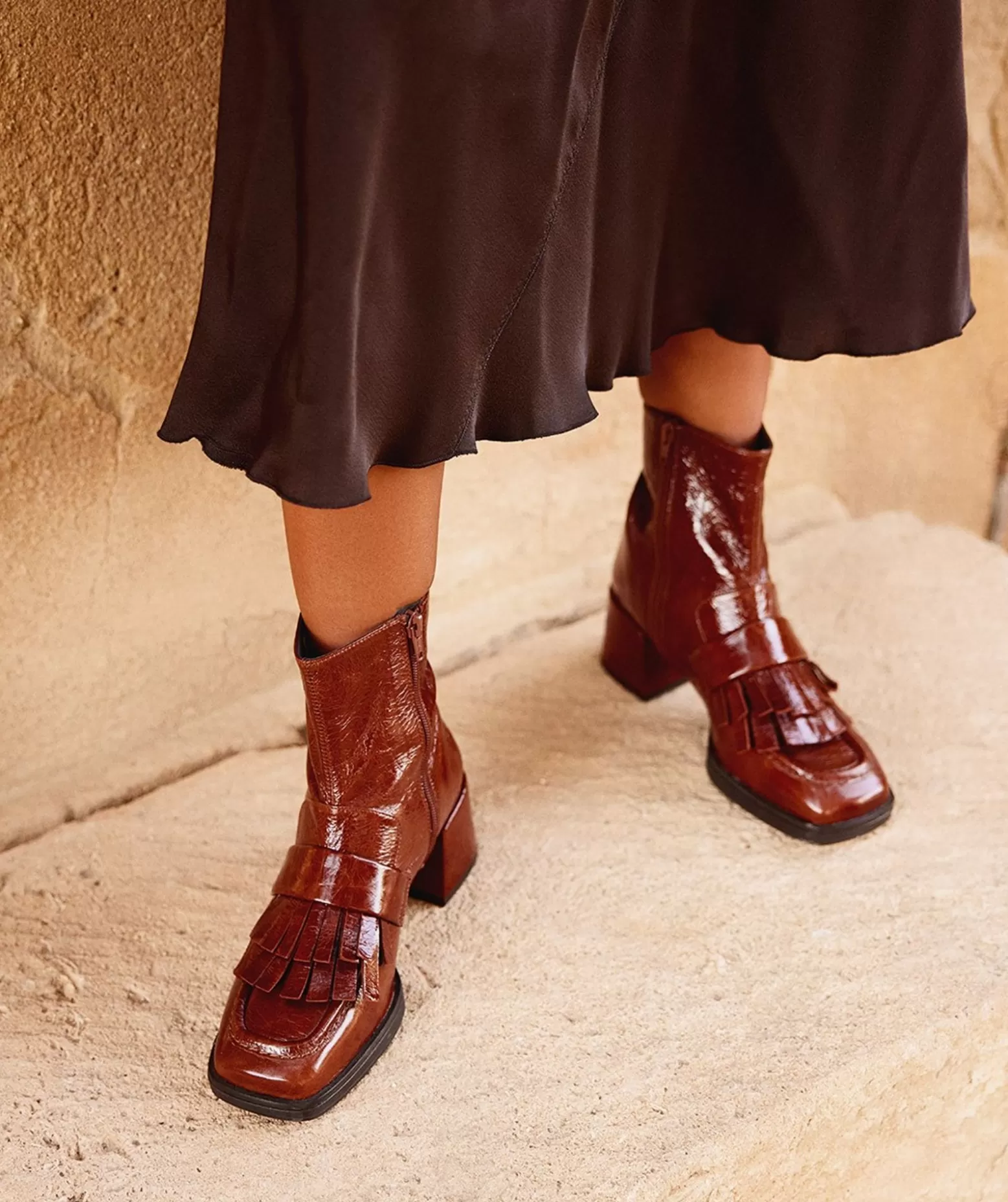 Pedro Miralles Bottines En Cuir Verni Marron