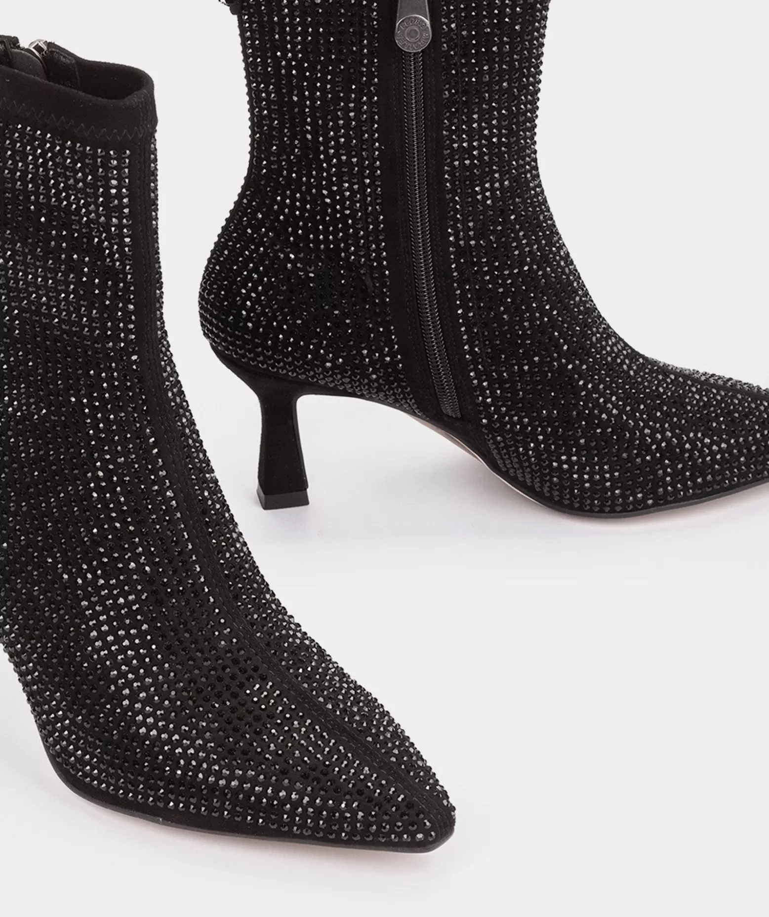 Pedro Miralles Bottines En Tissu Avec Strass.