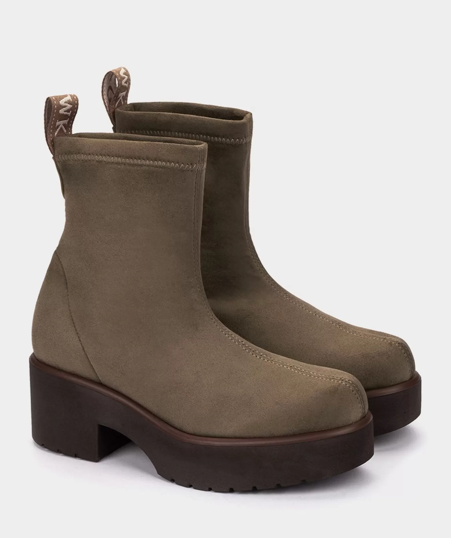 Pedro Miralles Bottines En Tissu Extensible A Effet Daim De Couleur Taupe