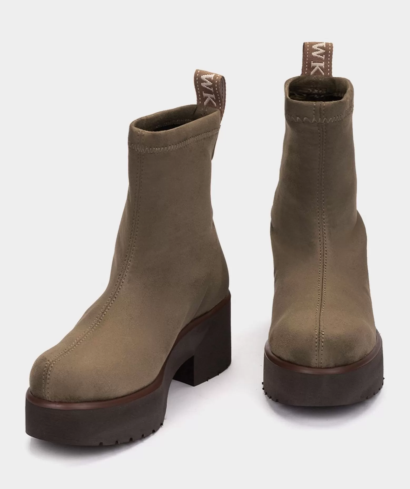 Pedro Miralles Bottines En Tissu Extensible A Effet Daim De Couleur Taupe