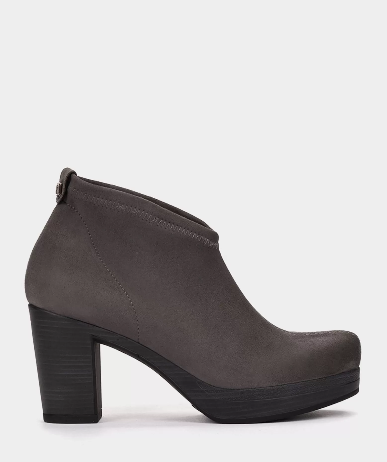 Pedro Miralles Bottines Grises En Cuir Vegan Elastique Effet Daim