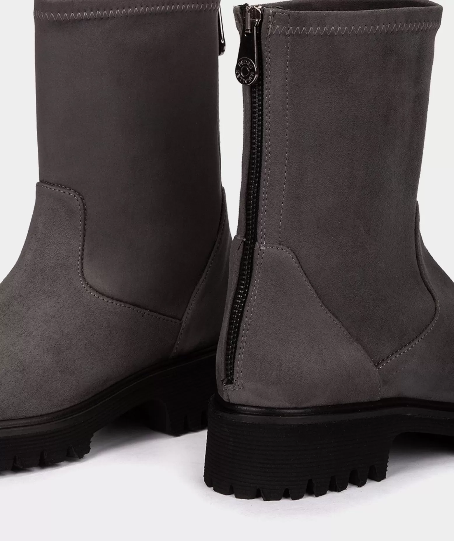 Pedro Miralles Bottines Grises En Tissu Extensible Avec Fermeture A Glissiere A L'Arriere