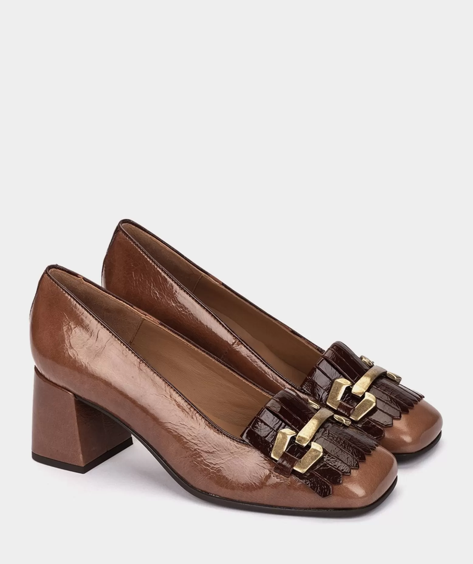 Pedro Miralles Chaussures A Talon Haut En Cuir Verni De Couleur Marron