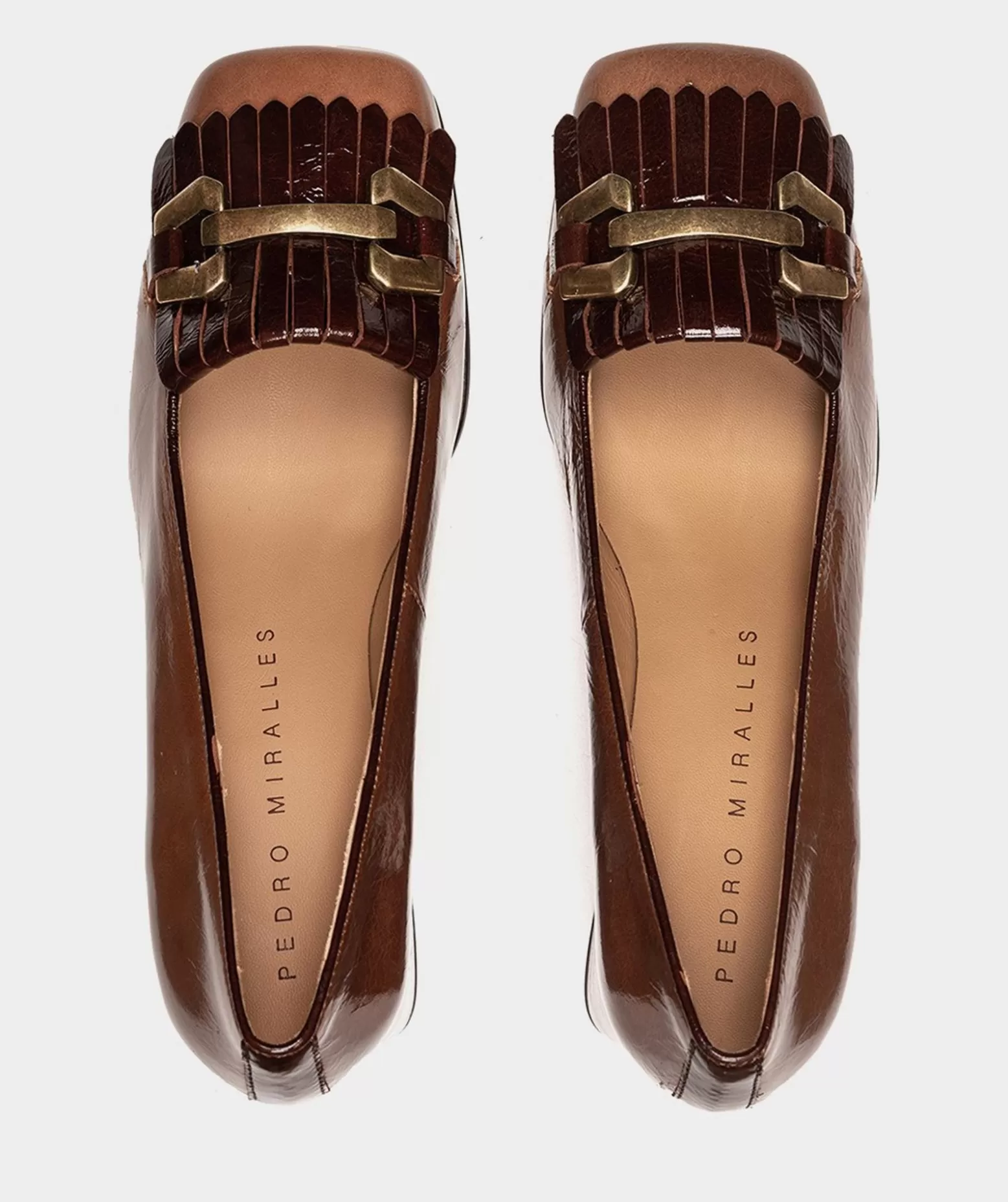 Pedro Miralles Chaussures A Talon Haut En Cuir Verni De Couleur Marron