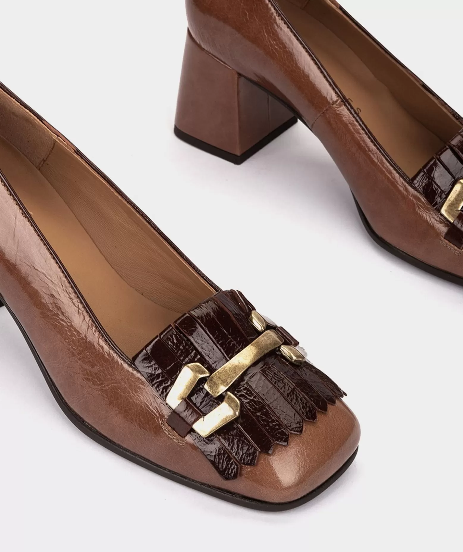 Pedro Miralles Chaussures A Talon Haut En Cuir Verni De Couleur Marron