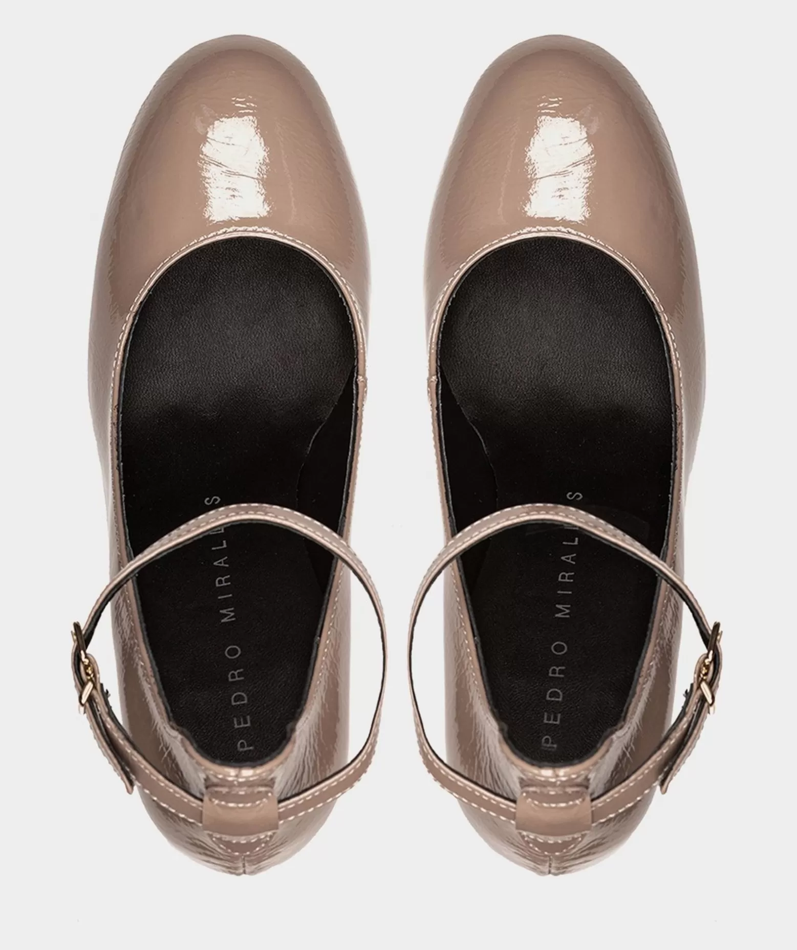 Pedro Miralles Chaussures A Talons Avec Plateforme En Cuir Verni De Couleur Nude