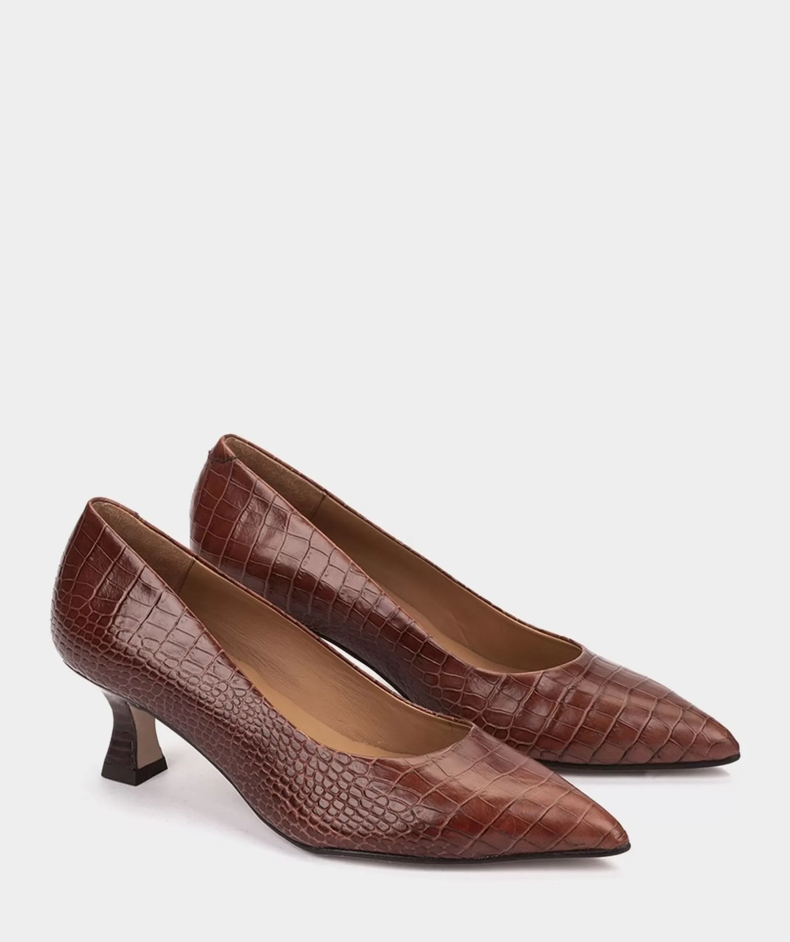 Pedro Miralles Chaussures A Talons Hauts A Bout Pointu En Cuir Marron Embosse
