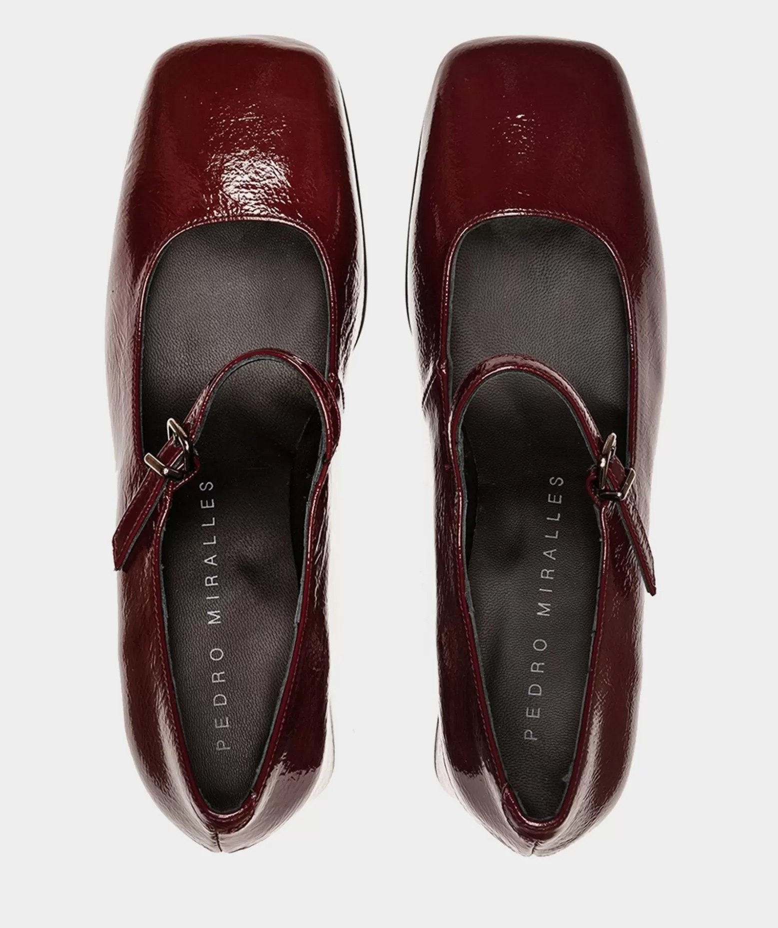 Pedro Miralles Chaussures A Talons Hauts En Cuir Verni De Couleur Vin