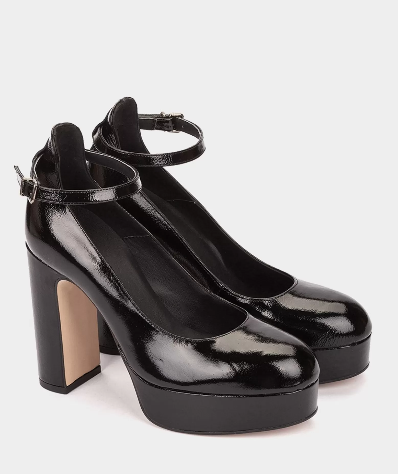 Pedro Miralles Chaussures A Talons Plate-Forme En Cuir Verni Noir