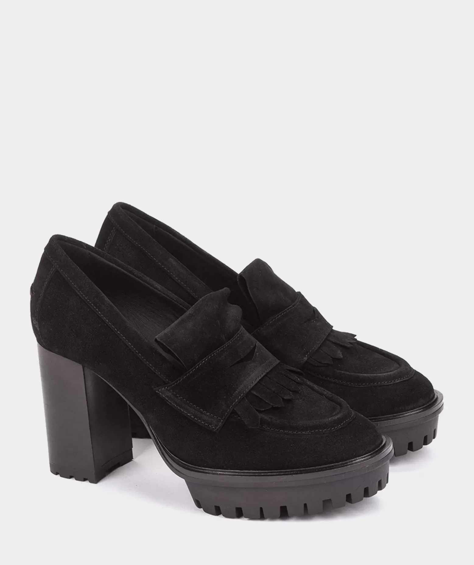 Pedro Miralles Mocassins A Talon En Croute De Cuir De Couleur Noire