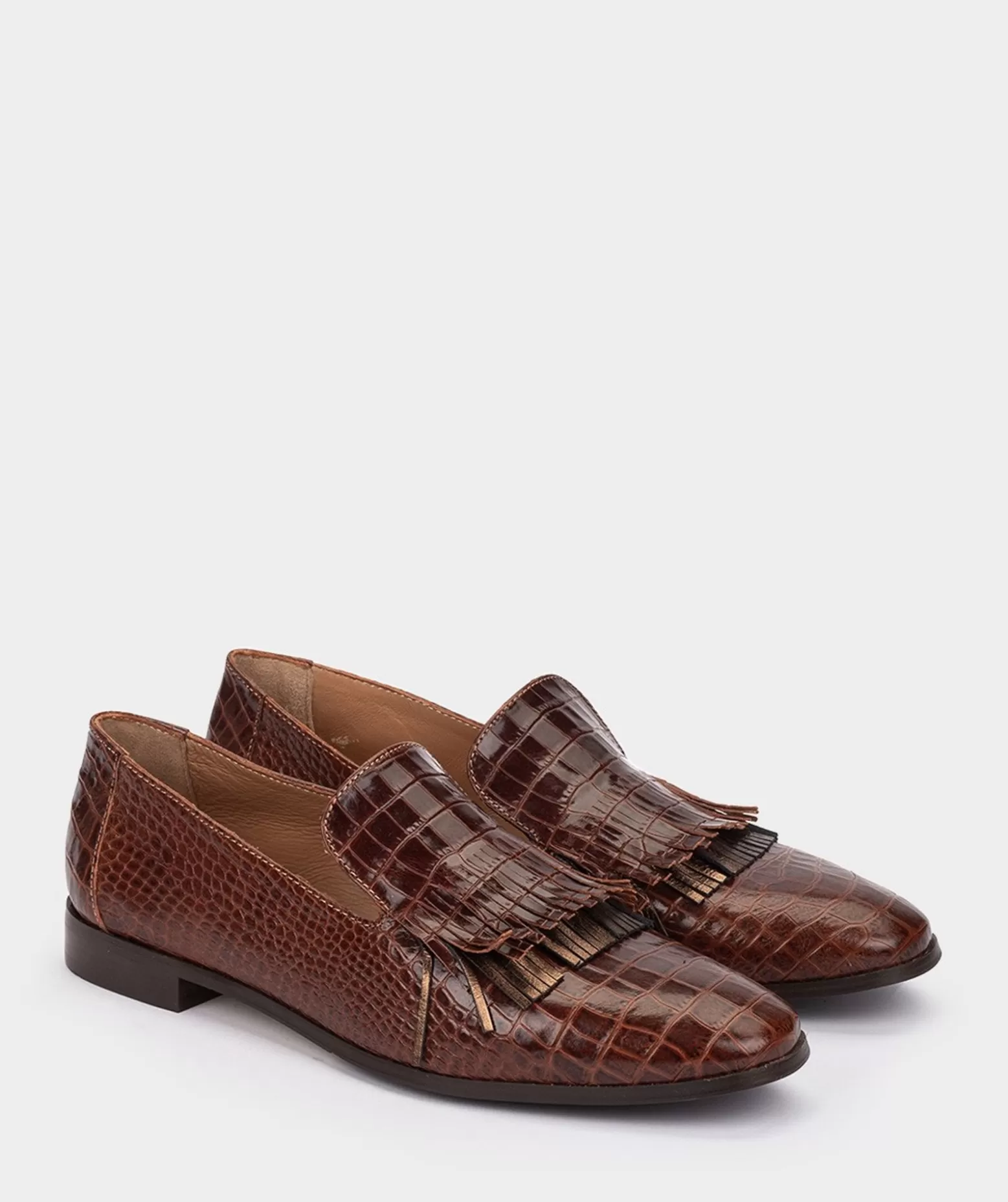 Pedro Miralles Mocassins En Cuir A Imprime Animalier De Couleur Marron