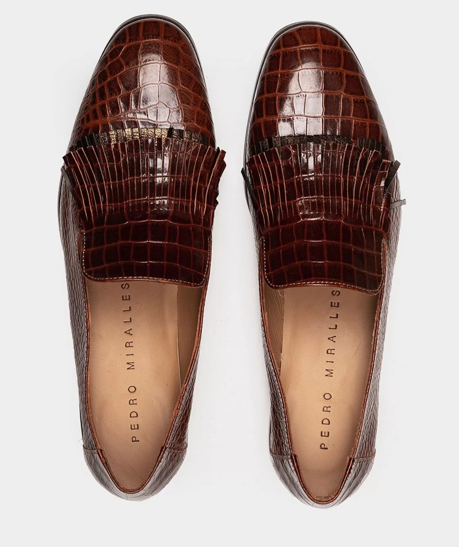 Pedro Miralles Mocassins En Cuir A Imprime Animalier De Couleur Marron
