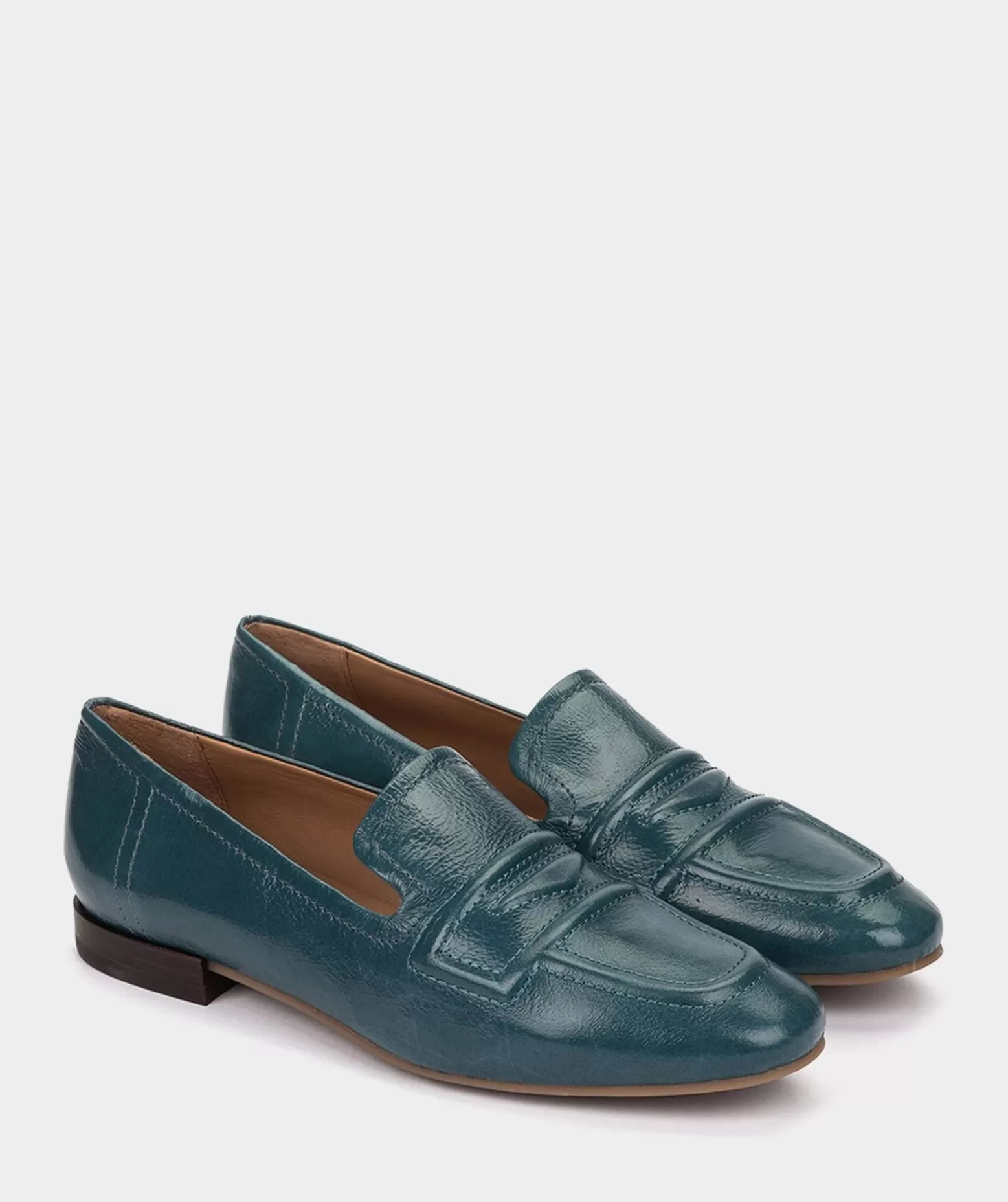 Pedro Miralles Mocassins En Cuir Verni Bleu