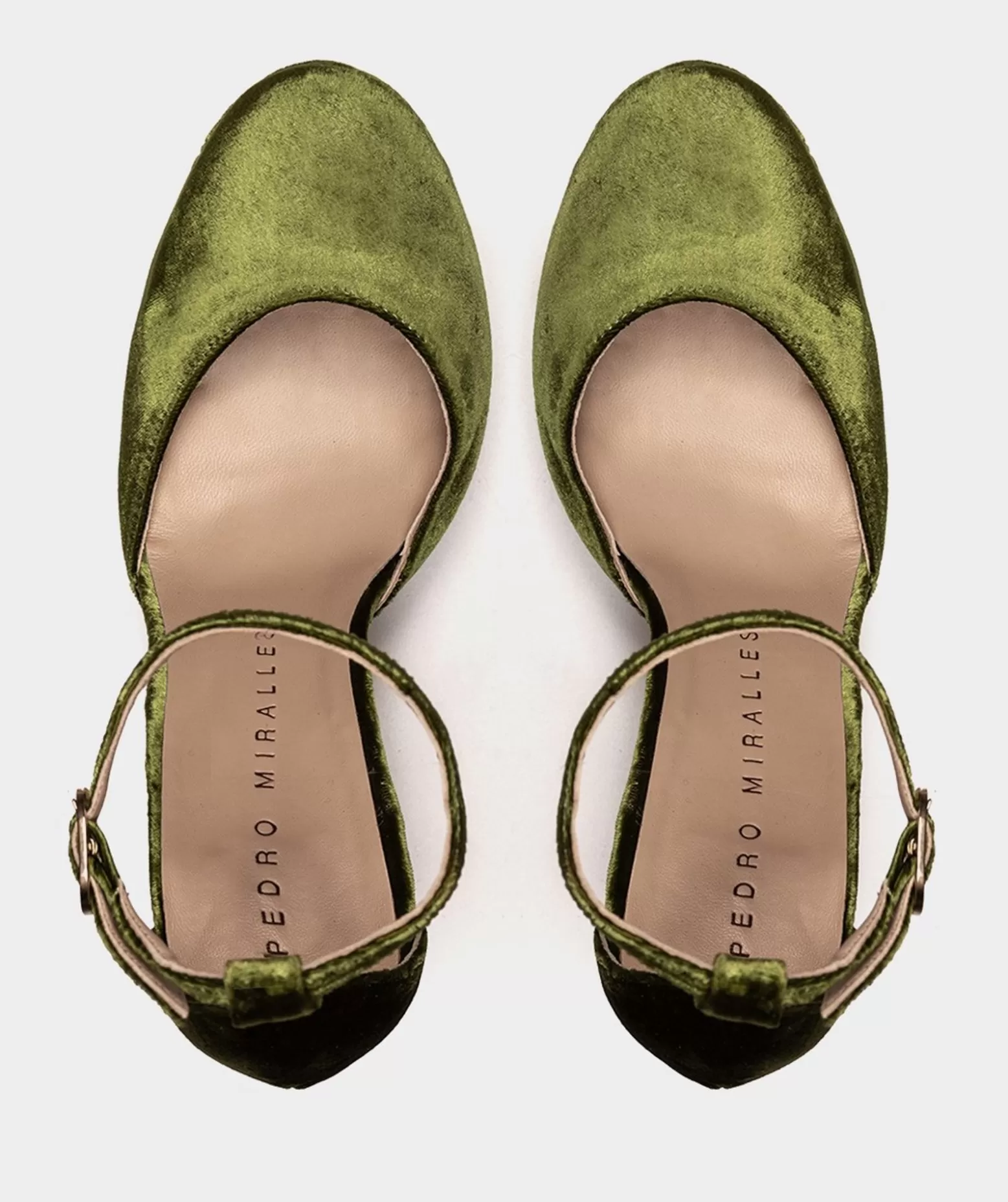 Pedro Miralles Sandales A Talons Avec Plateforme En Velours De Couleur Verte
