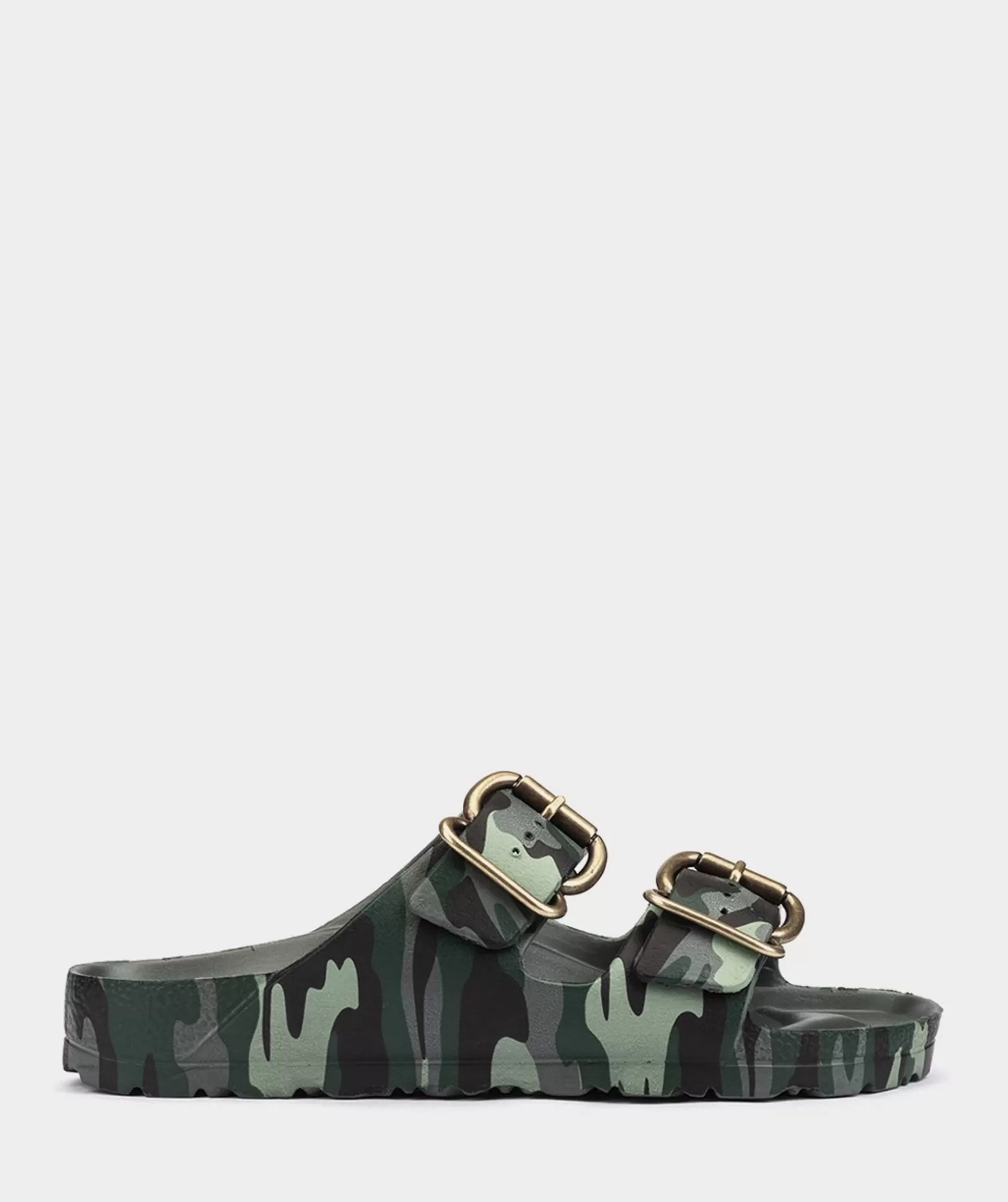 Pedro Miralles Sandales Plates Avec Impression De Camouflage, Ornee De Boucles