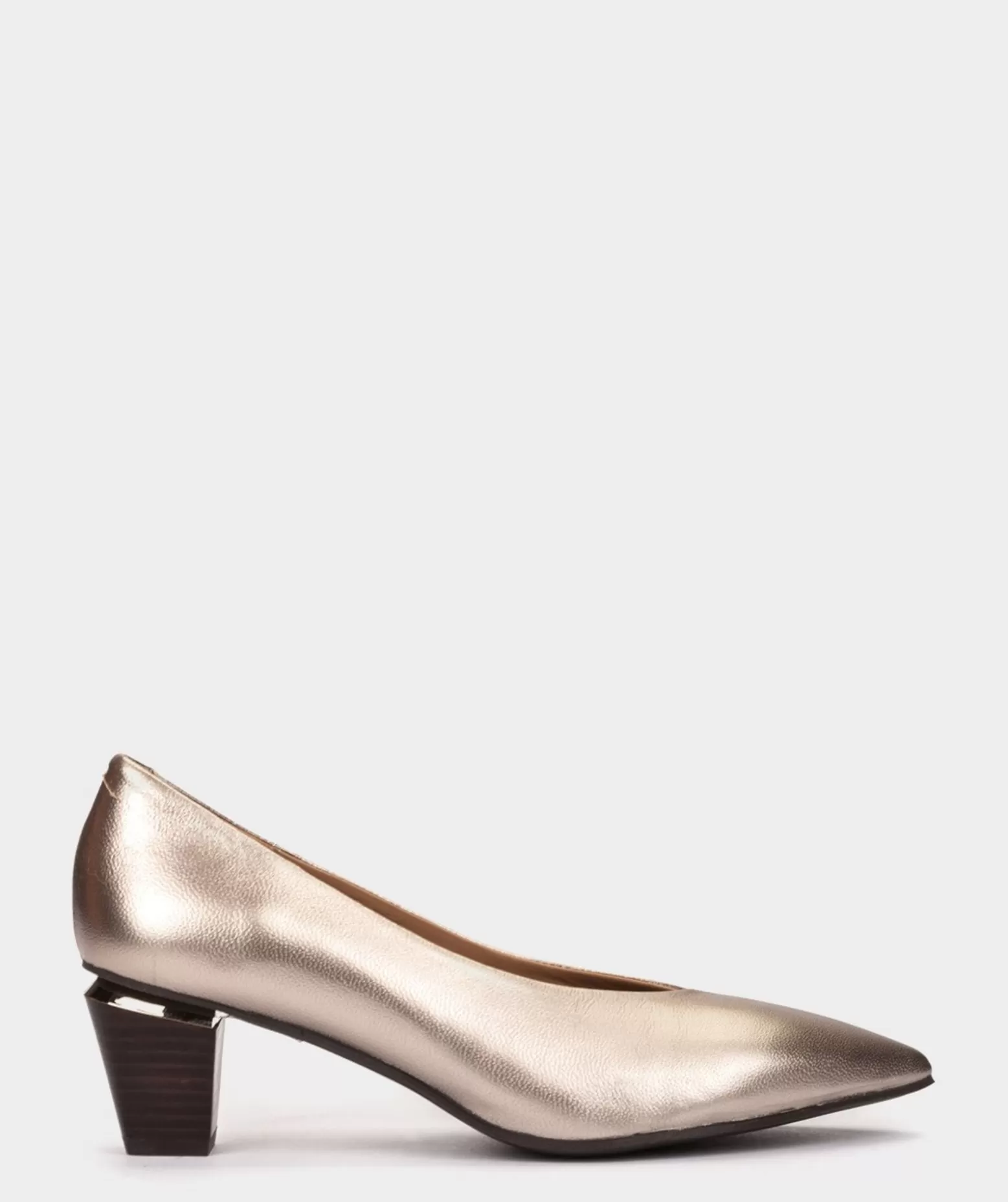 Pedro Miralles Talons En Cuir Metallise De Couleur Fumee