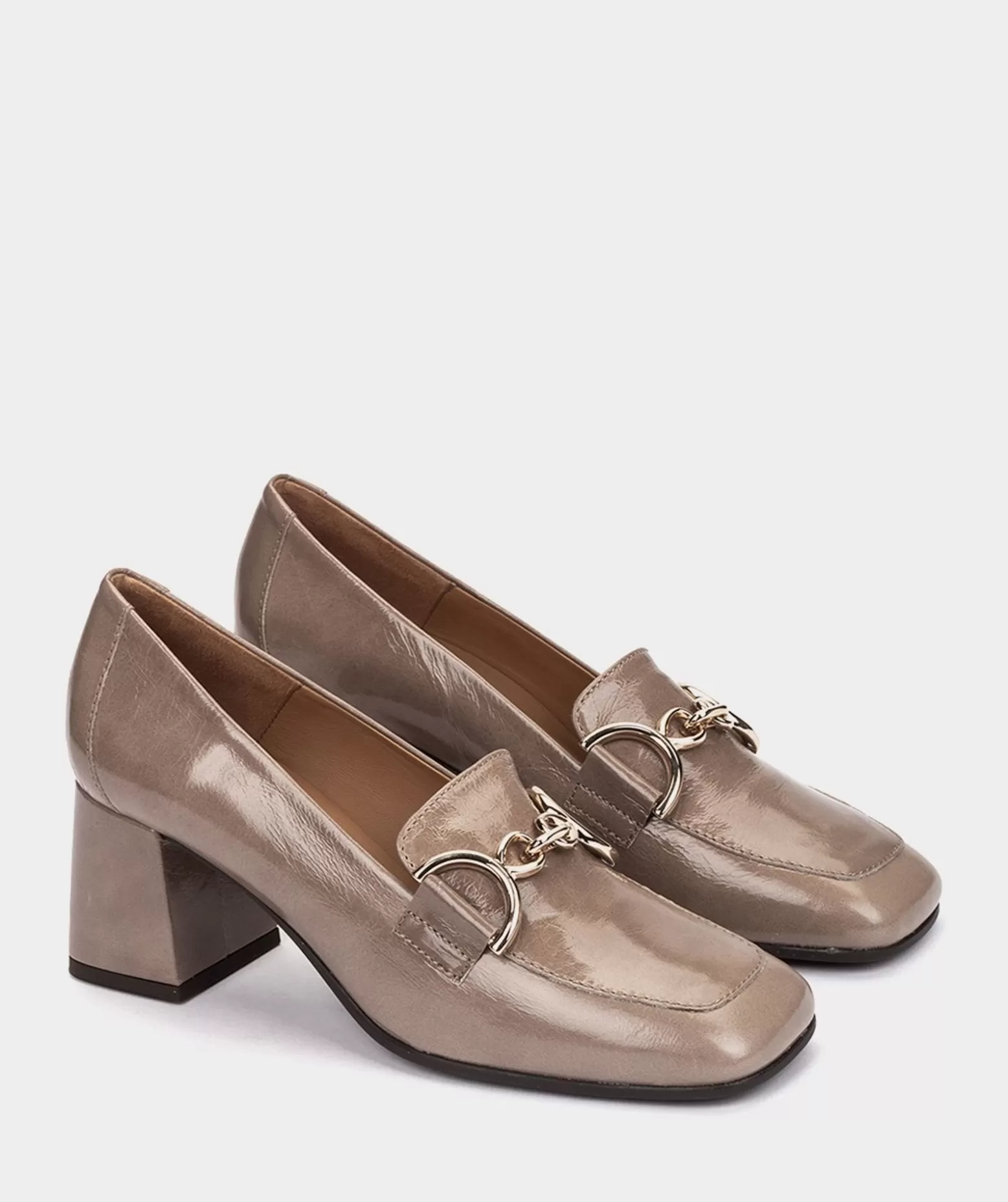 Pedro Miralles Talons Hauts En Cuir Verni De Couleur Taupe