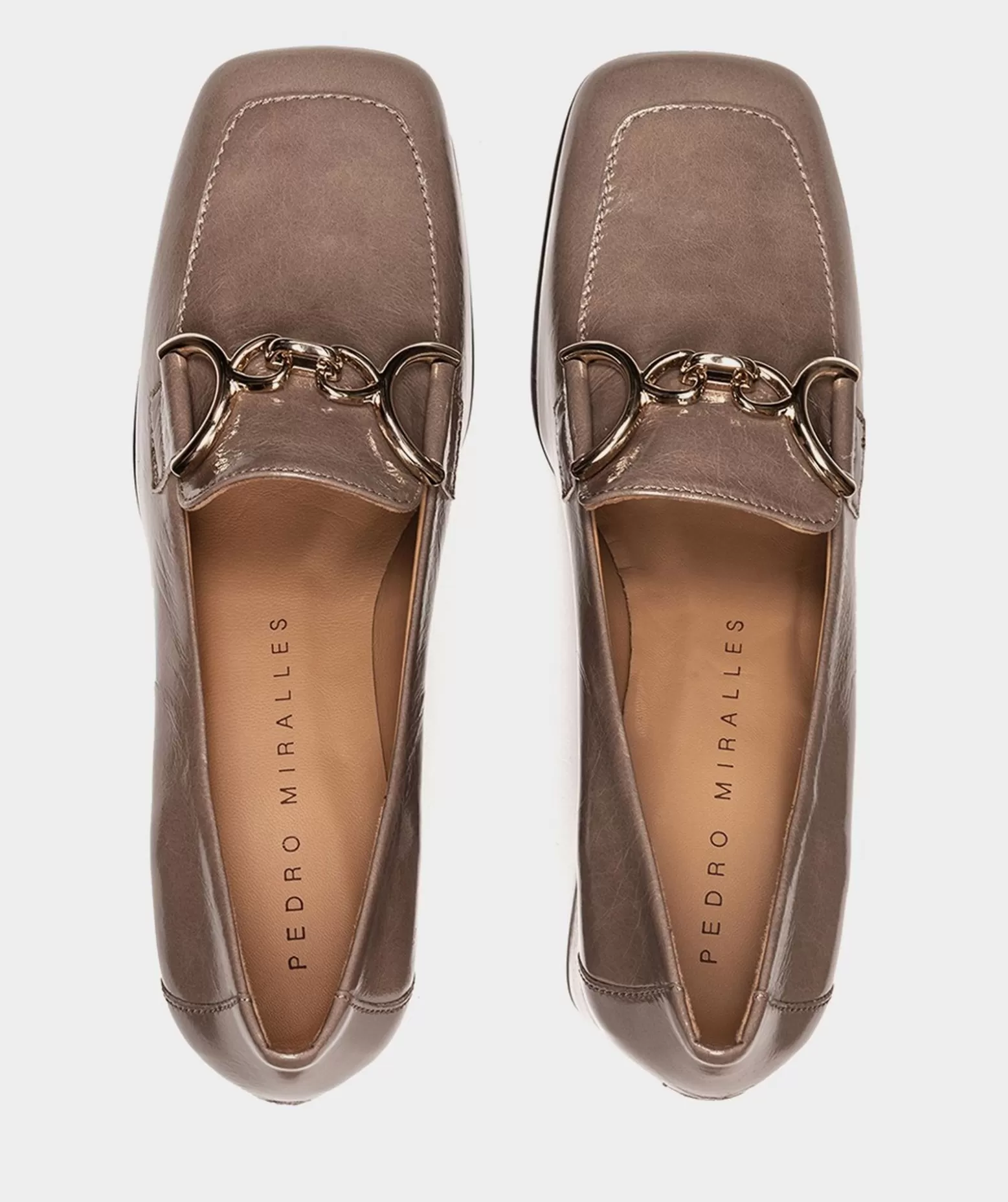 Pedro Miralles Talons Hauts En Cuir Verni De Couleur Taupe