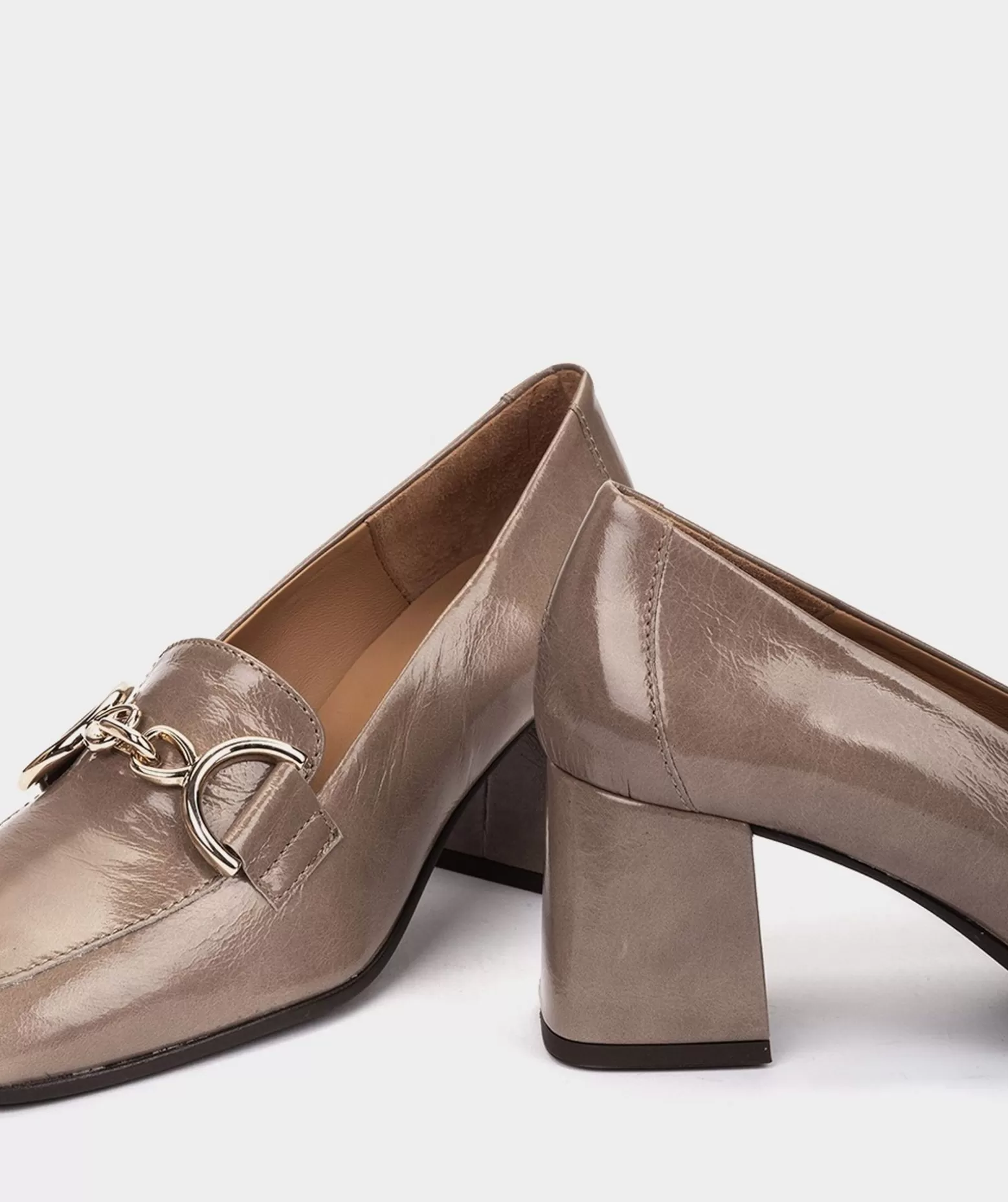 Pedro Miralles Talons Hauts En Cuir Verni De Couleur Taupe